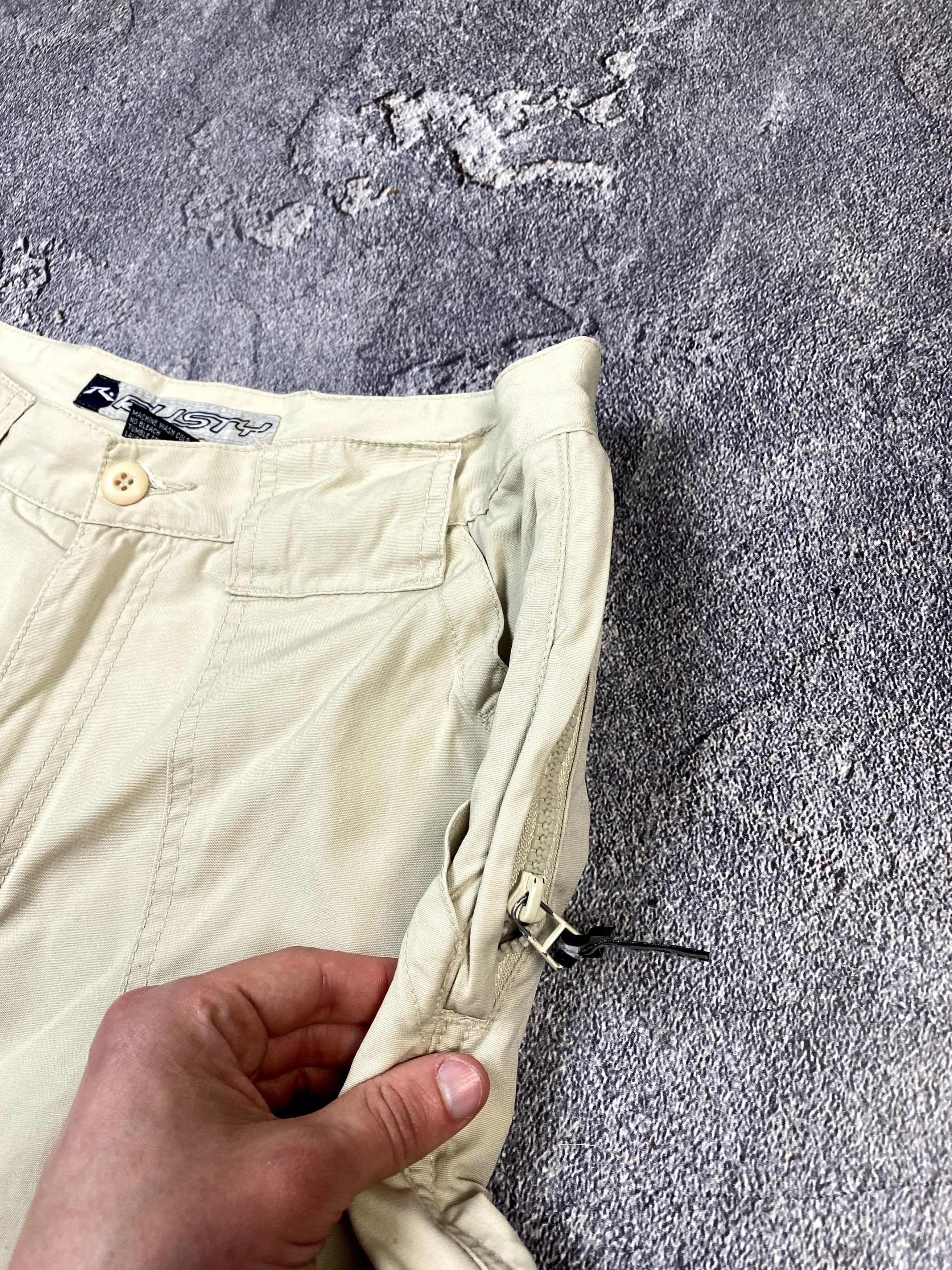 Rusty Y2K 2000s Rusty Multi Pocket Biege Cargo Shorts Streetwear Size US 30 / EU 46 - 4 Thumbnail