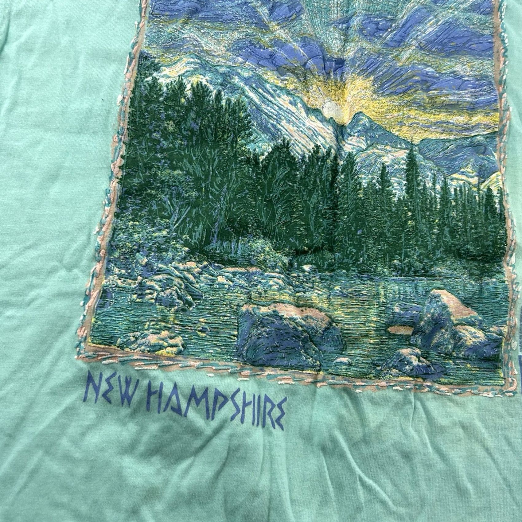 Hanes Vintage Hanes New Hampshire Short Sleeve T Shirt Men's XL Teal Green Size US XL / EU 56 / 4 - 2 Thumbnail