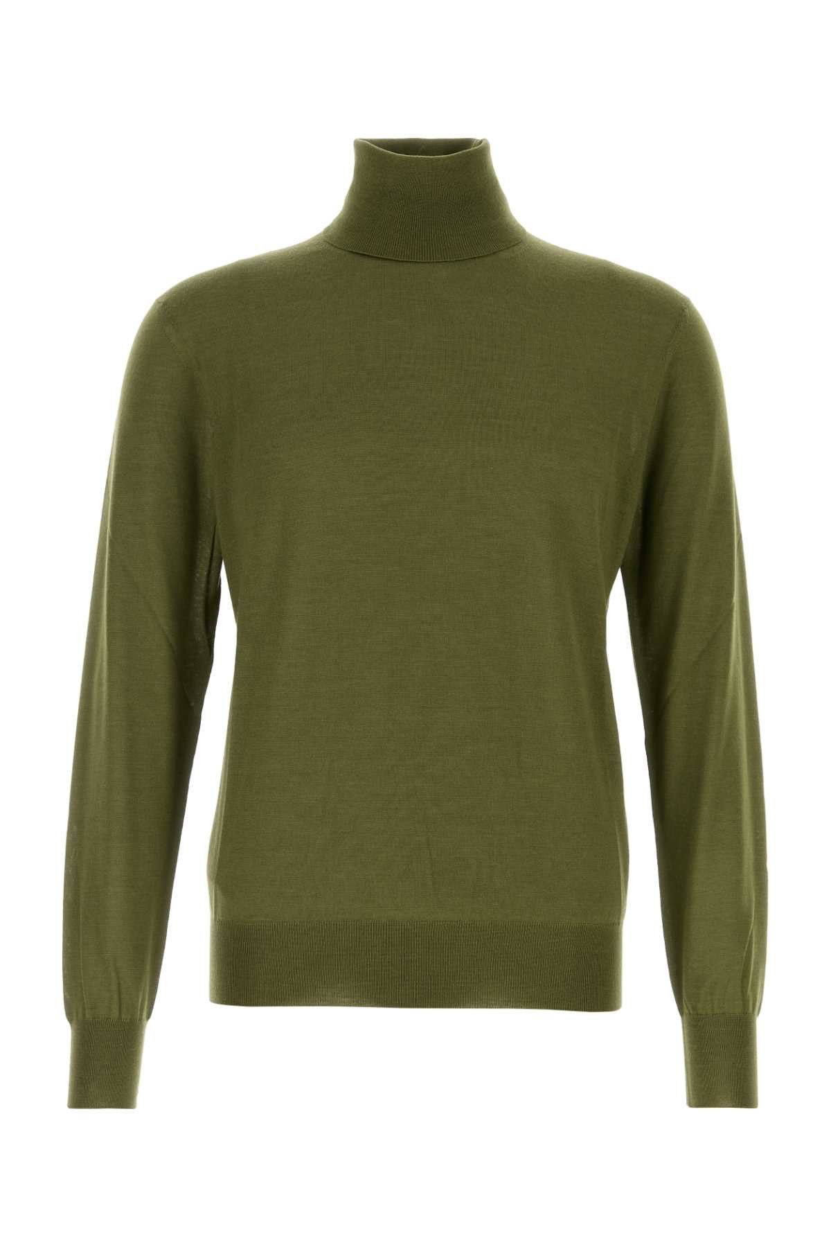 Army Green Cashmere Blend Sweater