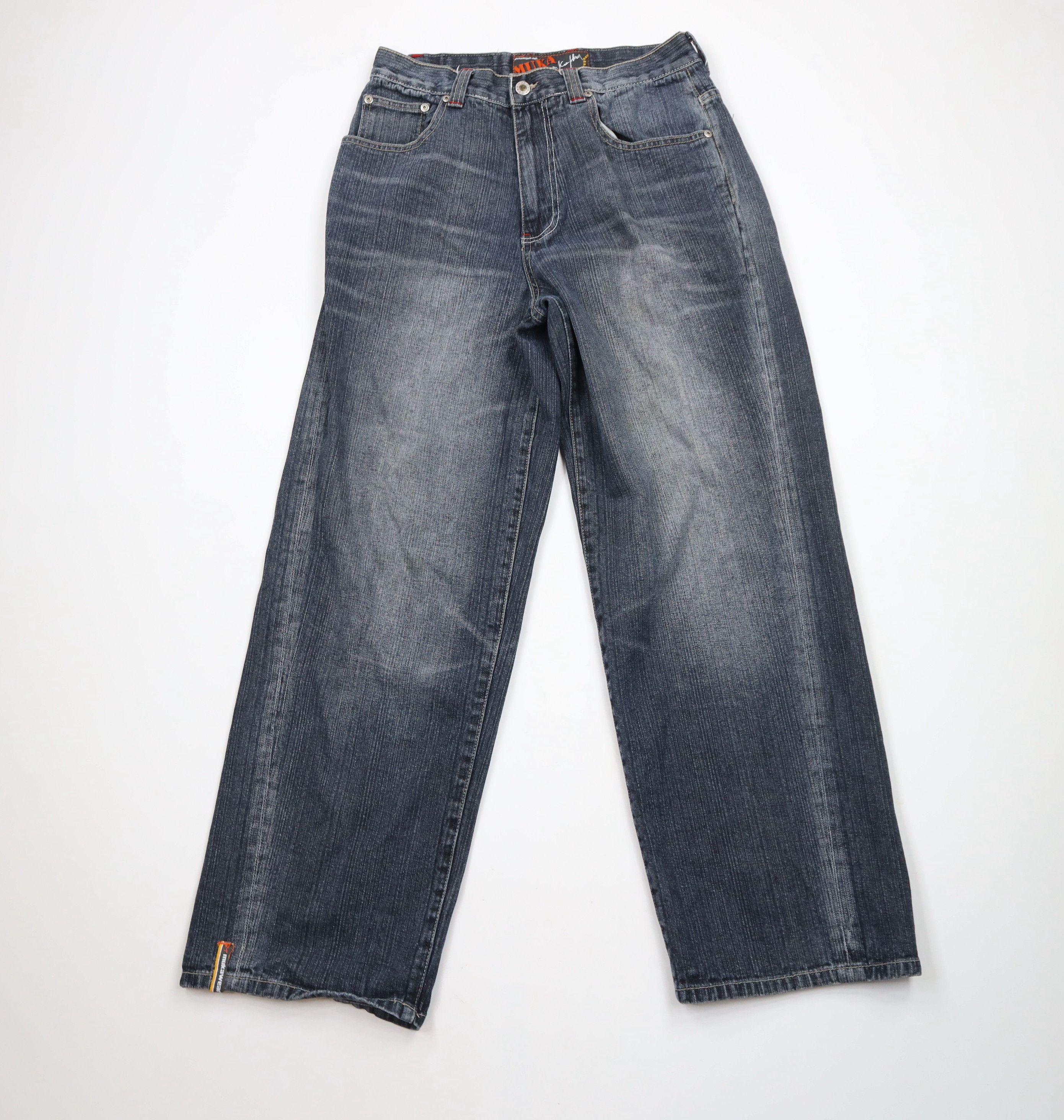 Vintage Vintage 90s Y2K Streetwear Wide Leg Skateboard Rave Jeans Size US 32 / EU 48 - 1 Thumbnail