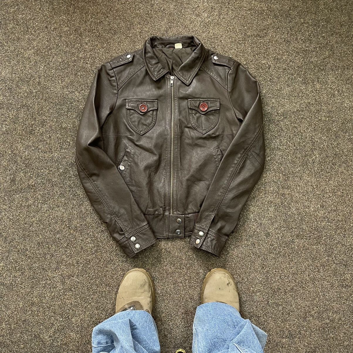 Vintage Y2K Leather Jacket Biker Punk Opium BALENCIAGA Style