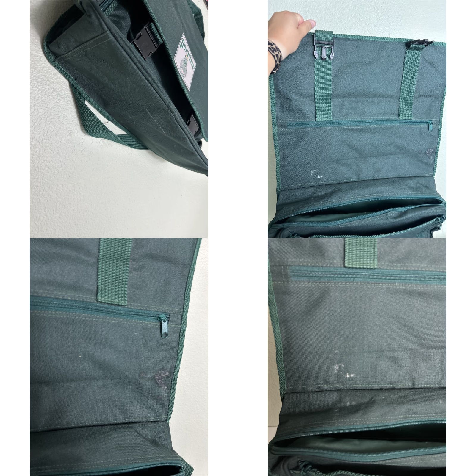 Vintage VINTAGE Perrier Sparkling Water Crossbody Messenger Bag Green 17x12x6 Large Men Size ONE SIZE - 8 Thumbnail