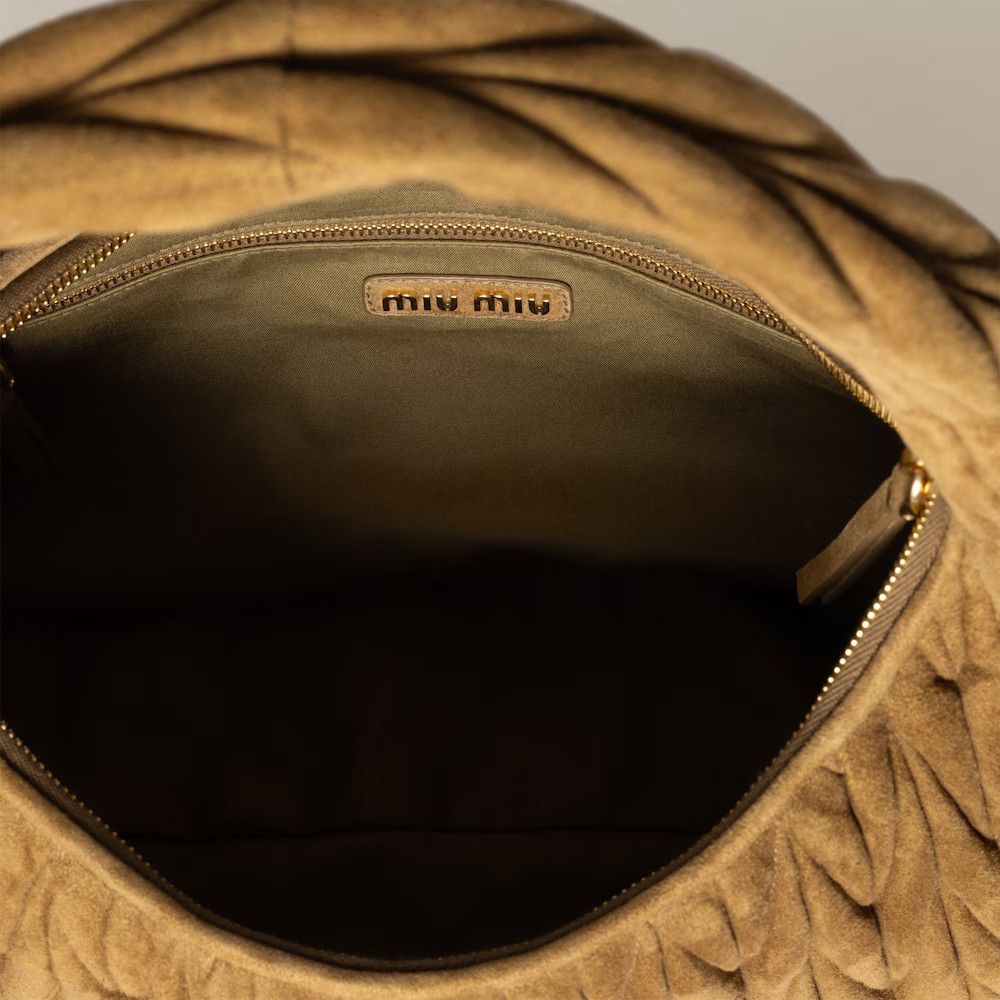 Miu Miu MIU MIU Wander Extra Large $3850 Olive Green Suede Hobo Bag Size ONE SIZE - 4 Thumbnail