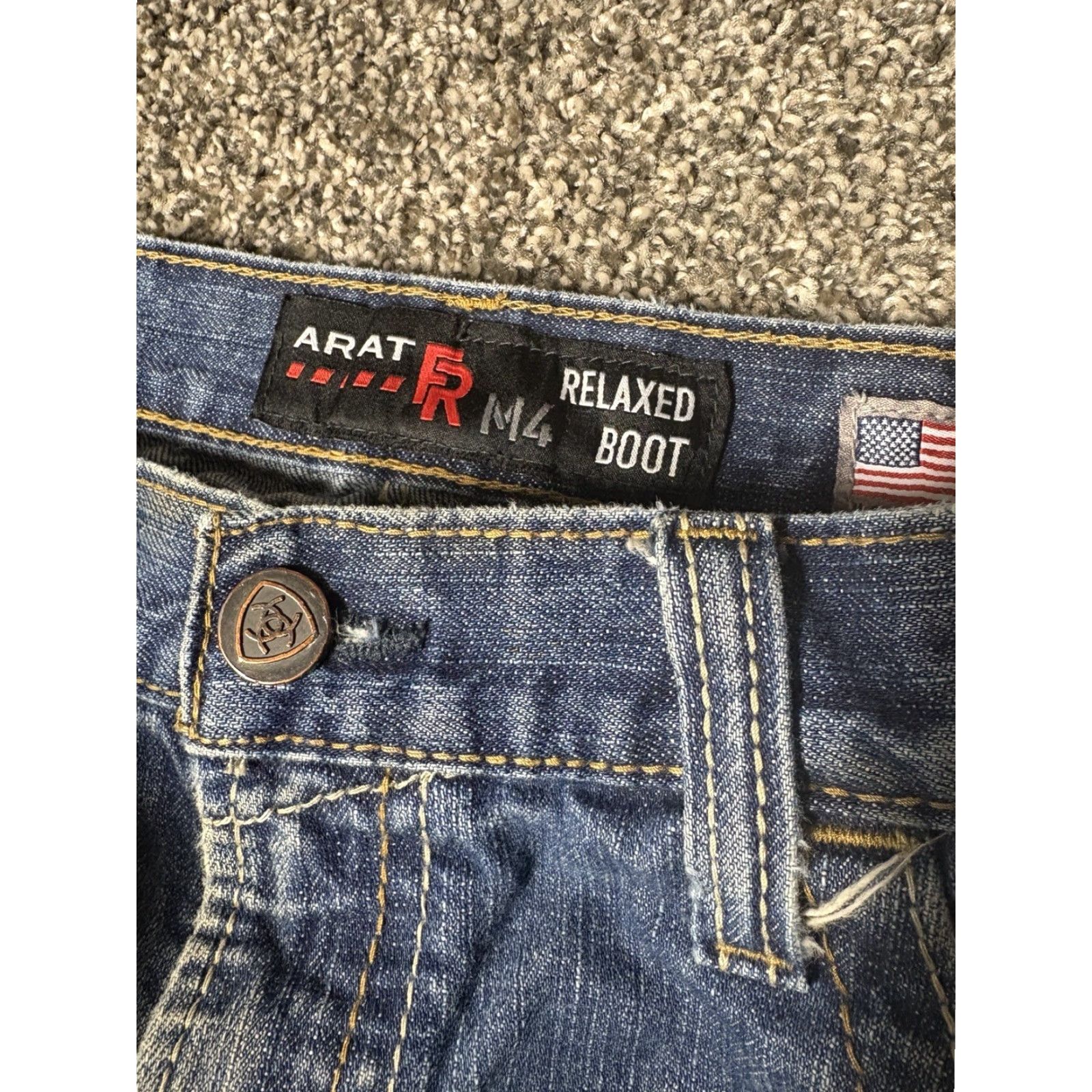 Ariat Ariat Jeans Mens 30x29 Blue Relaxed Boot Cut Distressed Western Denim M4 Size US 30 / EU 46 - 3 Thumbnail
