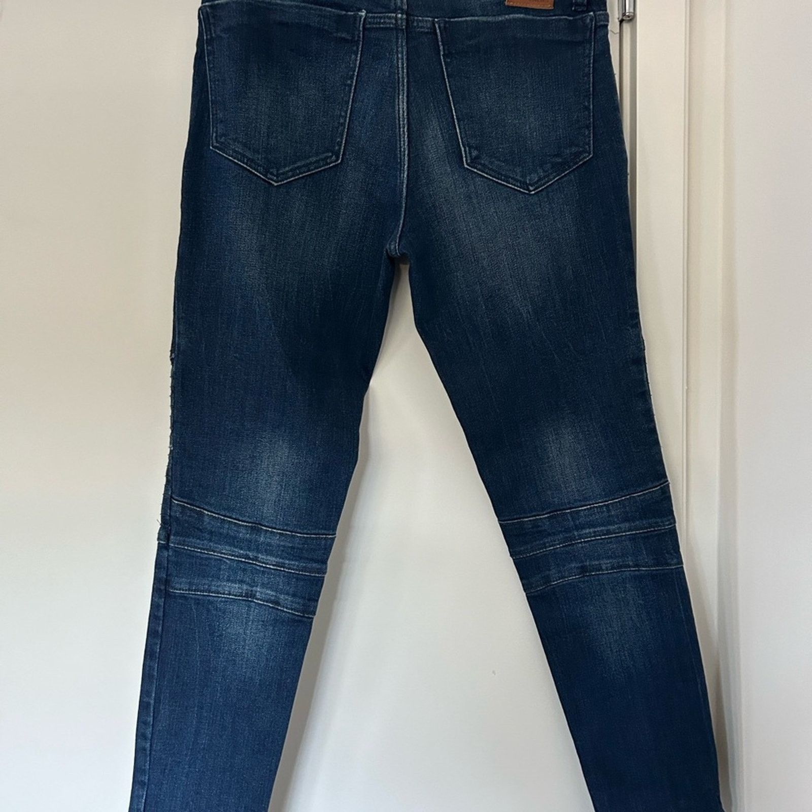 Zara Zara Denim Moto Dark Wash Stretch Skinny Jeans Women's 4 Size 32" / US 10 / IT 46 - 2 Thumbnail