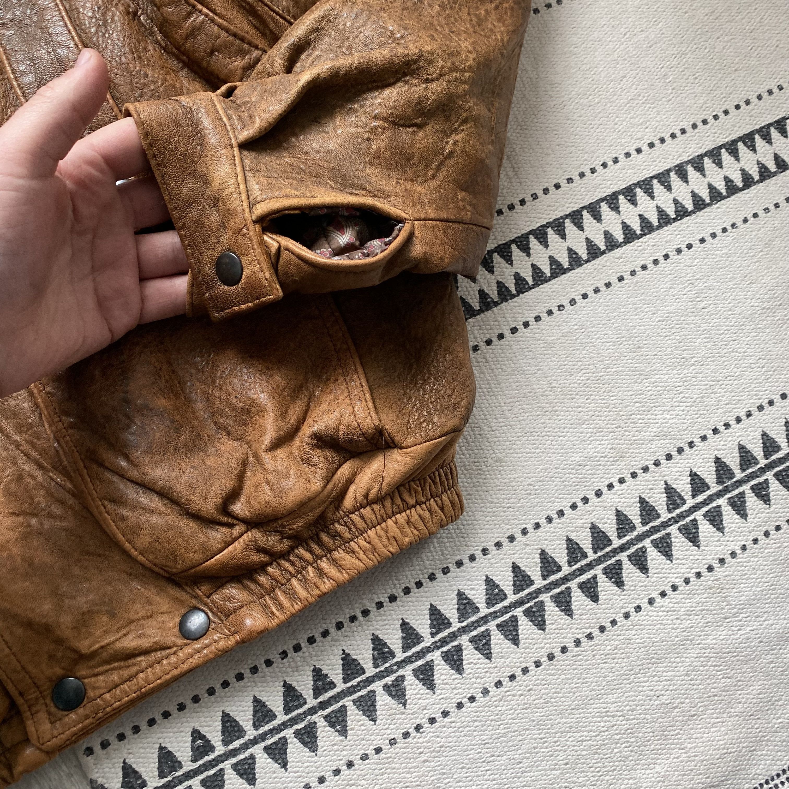 Genuine Leather Vintage 80s Leather Bomber Aviator Flight jacket Top Gun Size US M / EU 48-50 / 2 - 6 Thumbnail