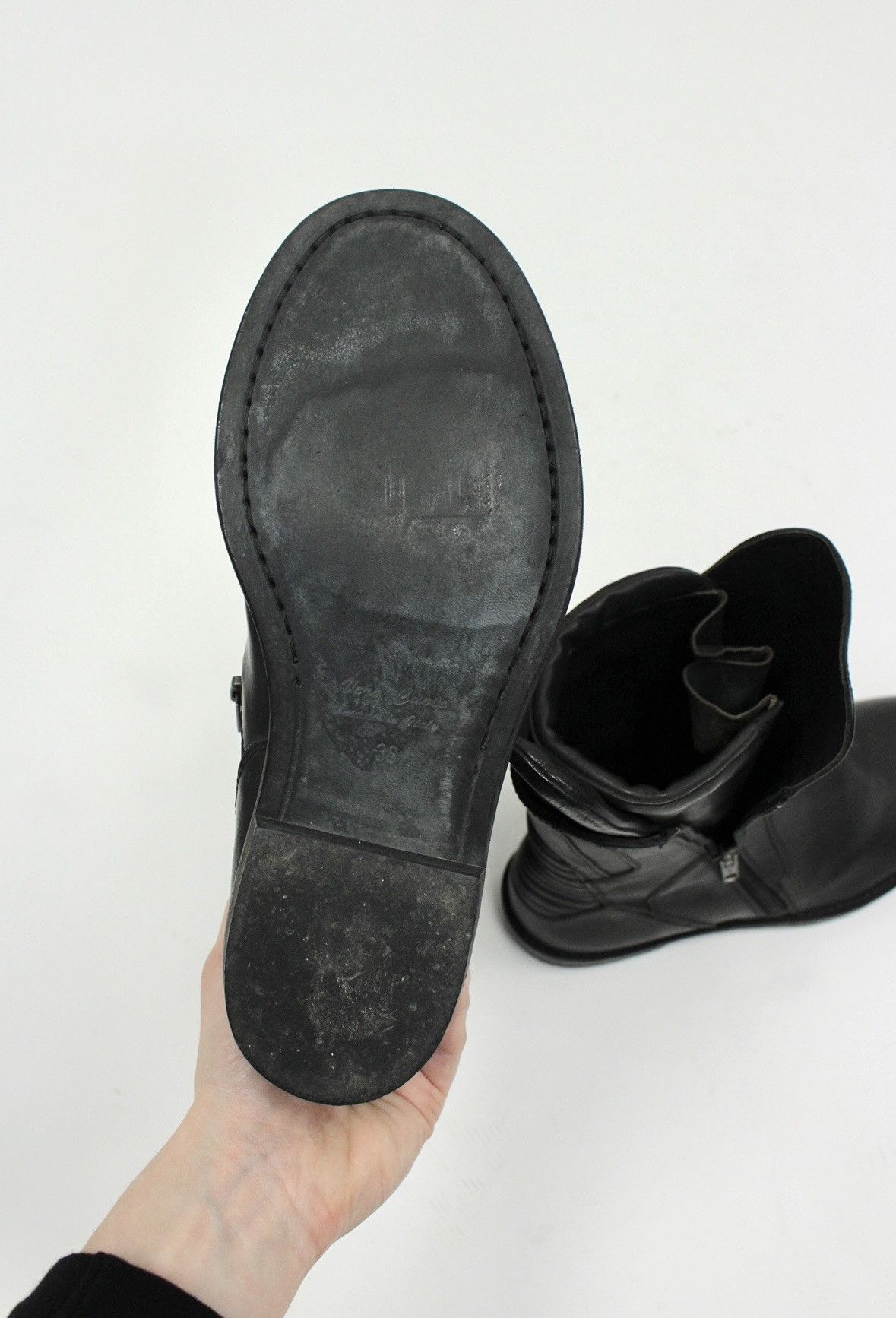 Ann Demeulemeester S/S16 Ann Demeulemester Vitello Olio Nero Biker Boots Size US 6 / IT 36 - 5 Thumbnail