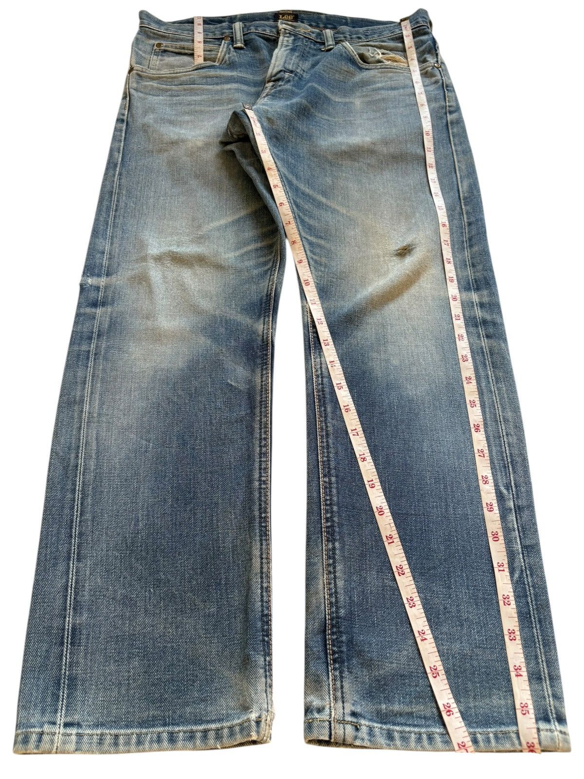 Lee Vintage Lee 101 Selvedge Mud Wash Distressed Jeans Size US 32 / EU 48 - 14 Thumbnail