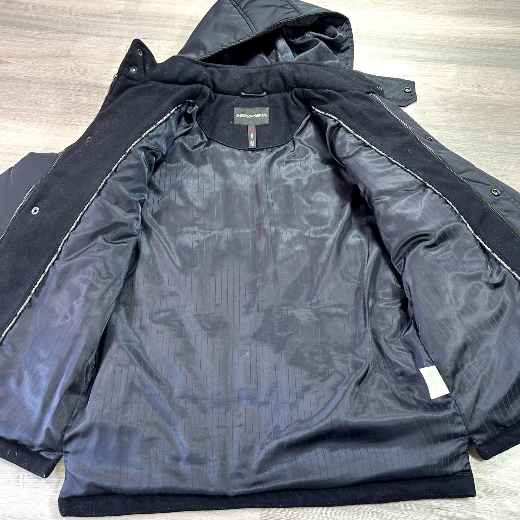 Emporio Armani Emporio Armani Jacket Mens M Black Wool Cashmere Hooded Puffer Parka Zip Shirt? Size US M / EU 48-50 / 2 - 3 Thumbnail