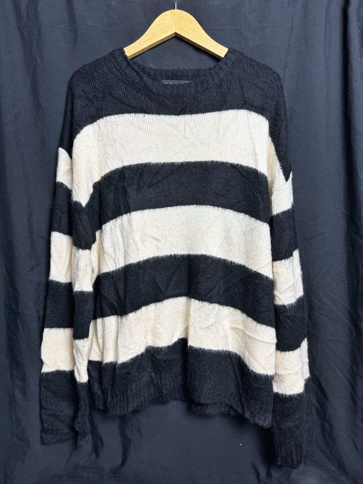 If Six Was Nine × Japanese Brand × Le Grande Bleu (L.G.B.) Even And Odd Stripe Mohair Sweater Kurt Cobain Style Size US L / EU 52-54 / 3 - 1 Thumbnail