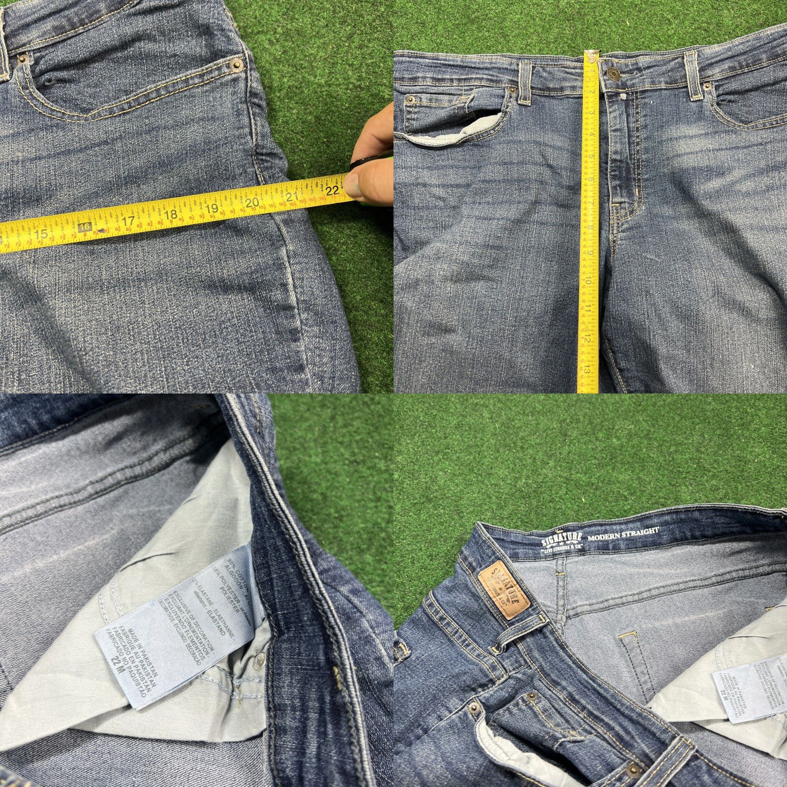 Levi's Signature Levi Strauss Womens 22M Modern Slim Blue Jeans Measures 38x30 Size 40" / US 18 - 8 Thumbnail
