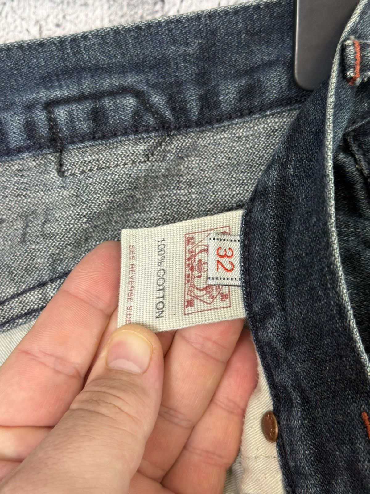 Evisu Vintage Evisu Leather Daicock Cinch Back Logo Denim Pants Size US 32 / EU 48 - 23 Thumbnail