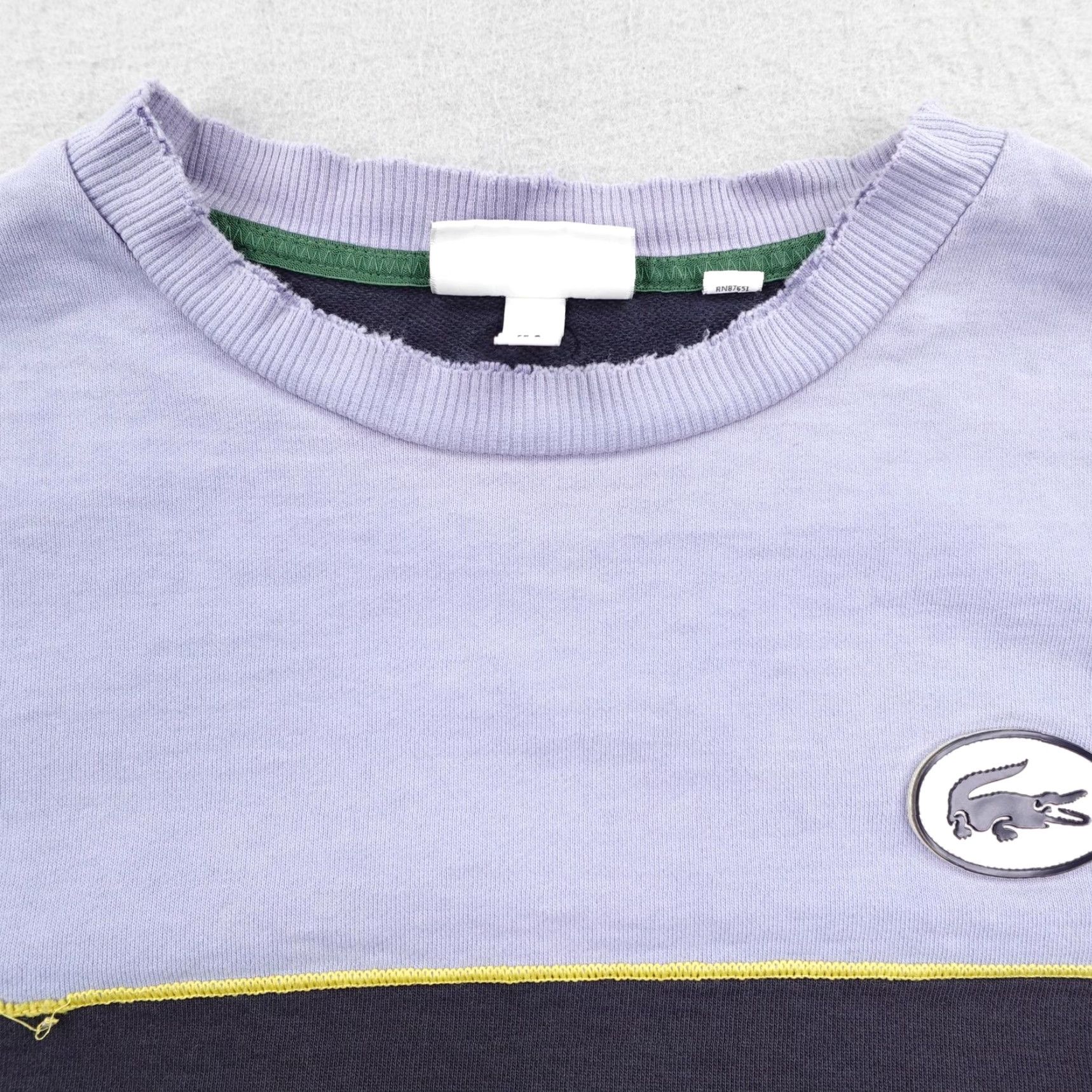 Lacoste Lacoste Sweatshirt Mens XL Blue Loose Fit Crew Croc Heritage Badge Distressed Logo Size US XL / EU 56 / 4 - 2 Thumbnail