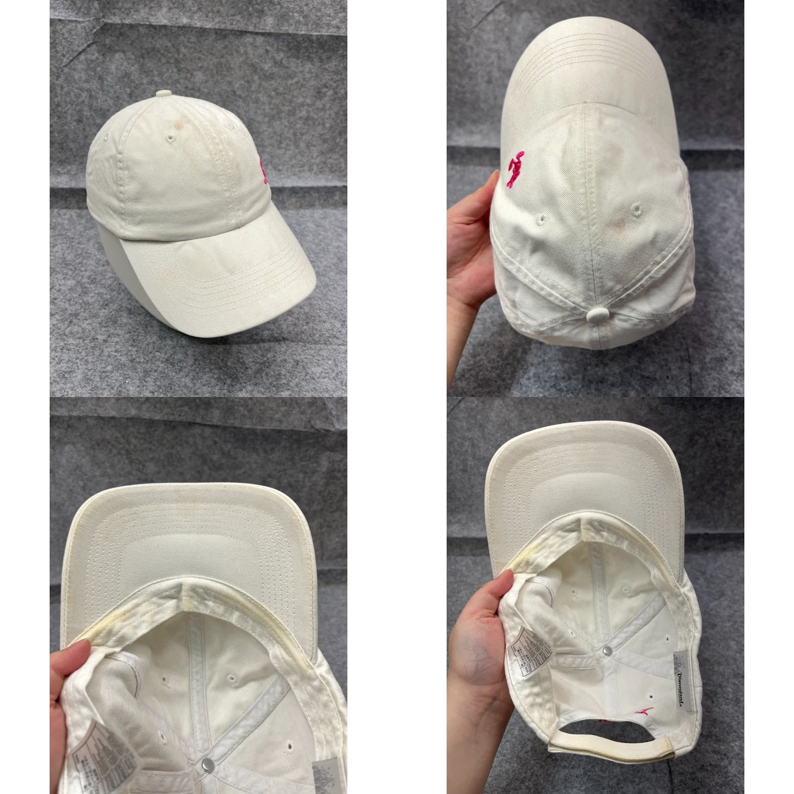 Disney Mickey Mouse Disneyland Resort Hat Cap Strap Back Adult One White 100% Cotton Size ONE SIZE - 8 Thumbnail