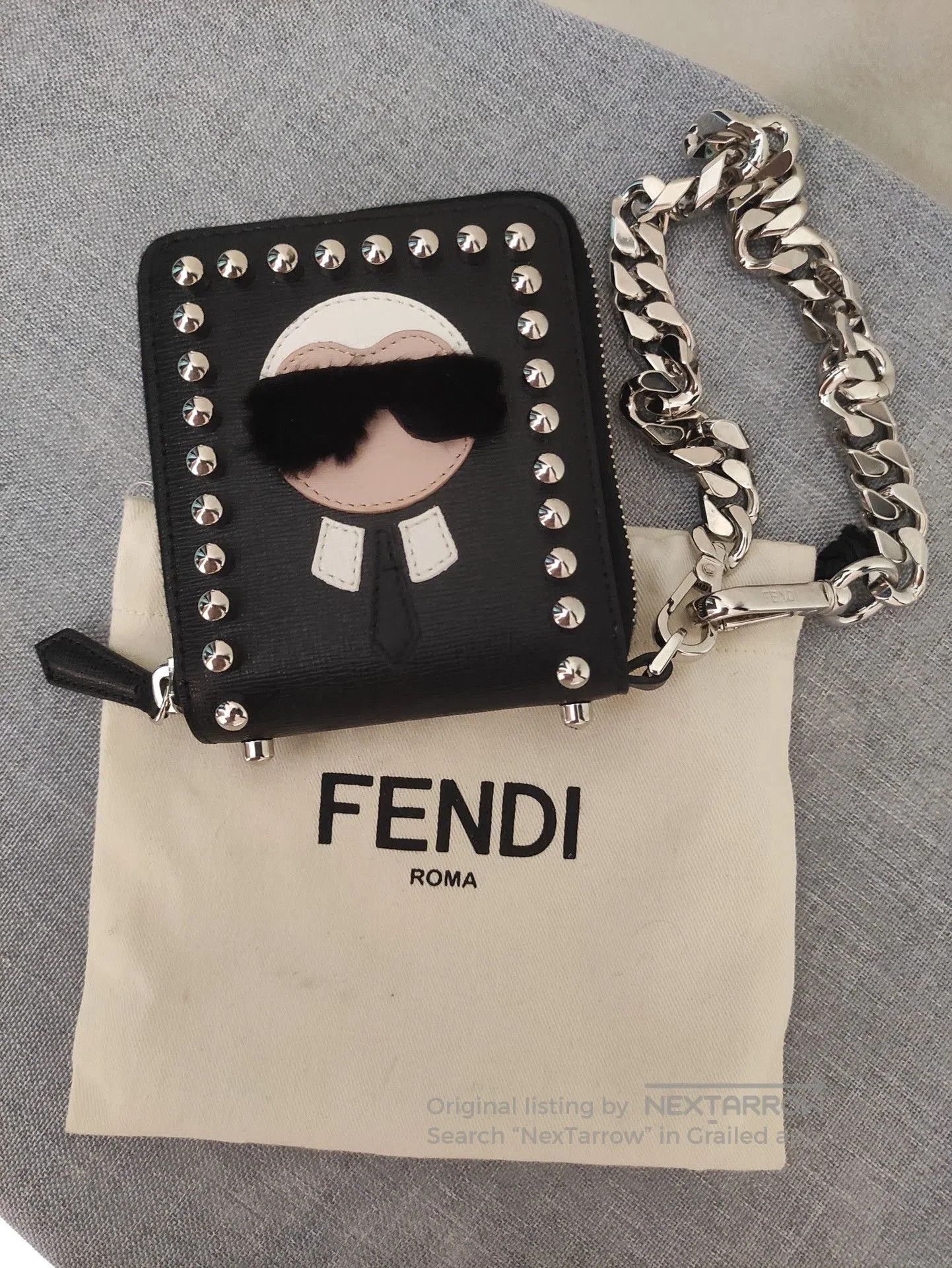 Fendi Fendi Karl Lagerfeld Fur Rivet Chain Wallet. Size ONE SIZE - 1 Thumbnail