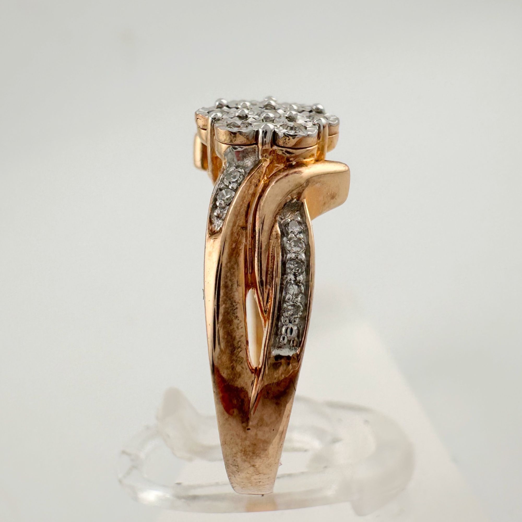 Other Two Tone Natural Diamond Sweetheart Ring Size 6.75 Size ONE SIZE - 2 Thumbnail