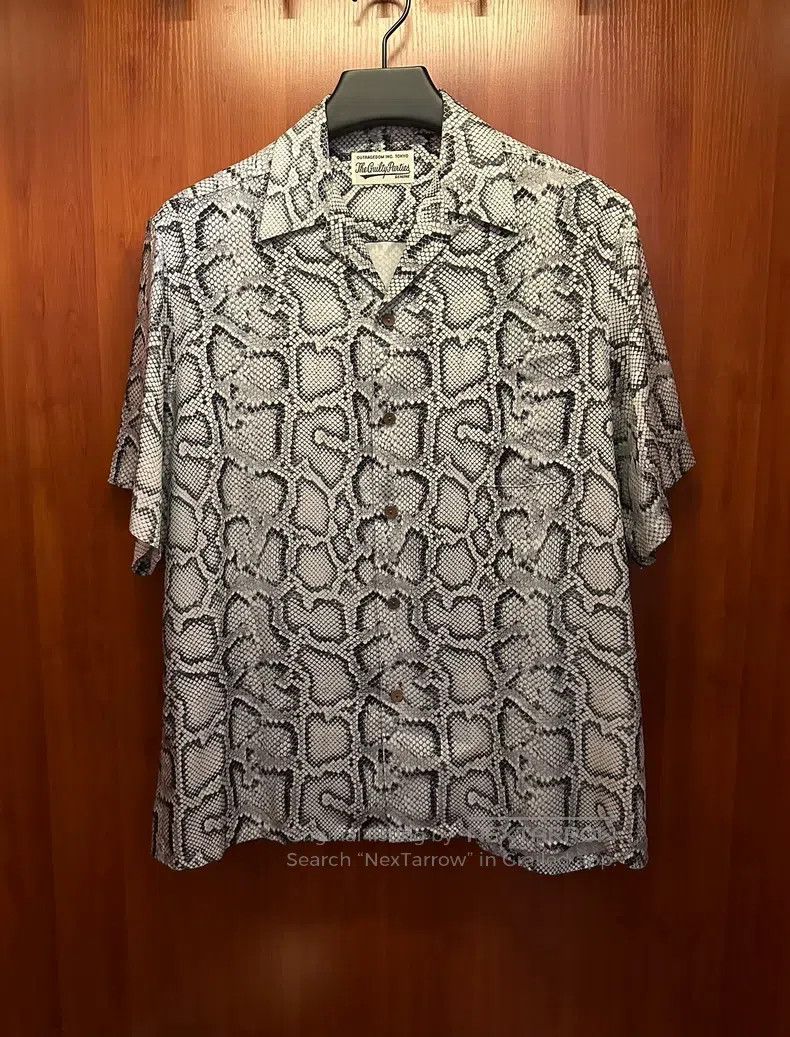 Wacko Maria Snake pattern python short-sleeved shirt