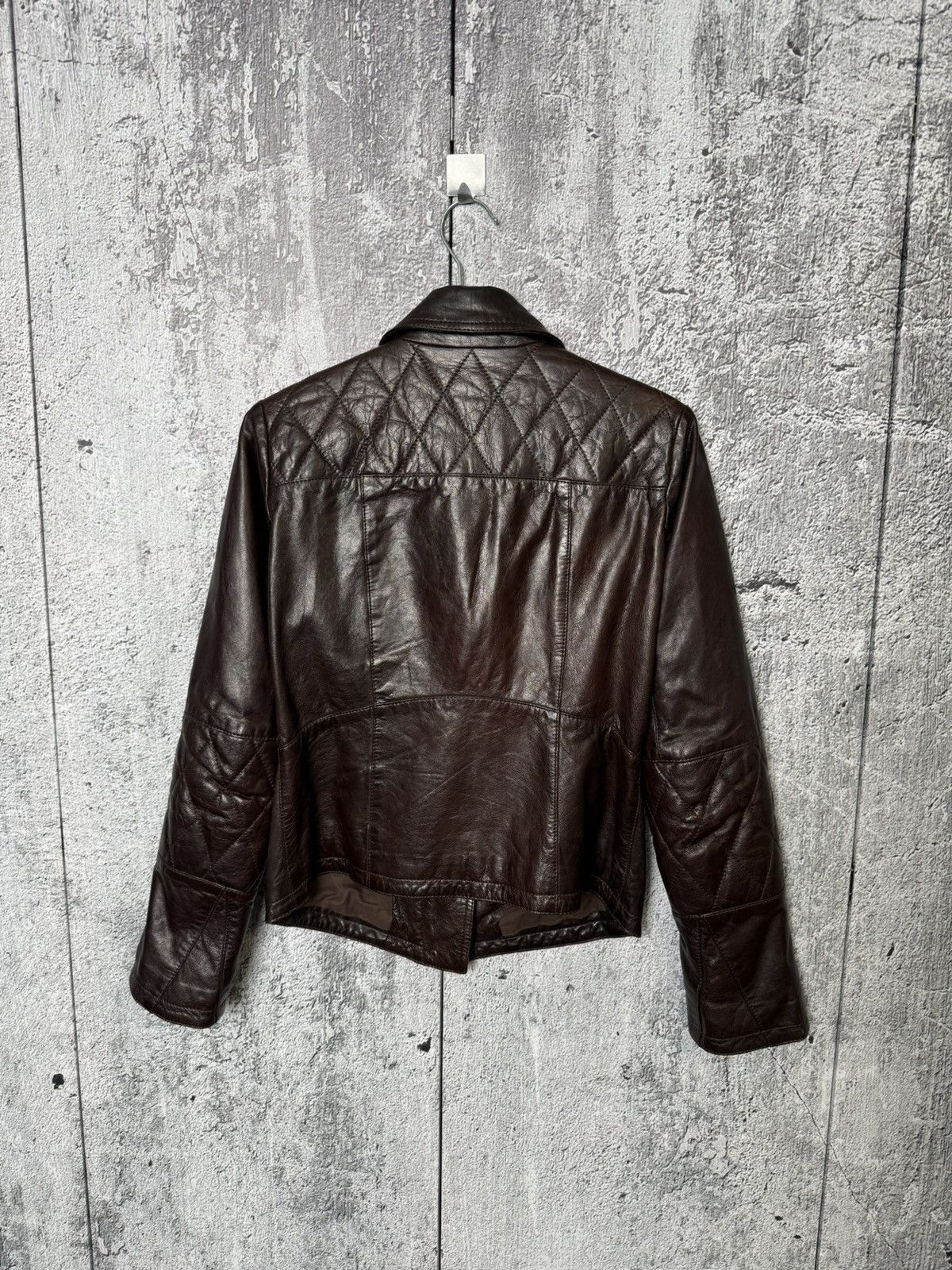 Weekend Max Mara Weekend Max Mara Brown Leather Biker Jacket Cropped Moto Size S / US 4 / IT 40 - 10 Thumbnail