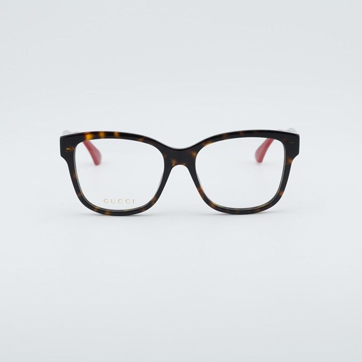 Gucci Gucci GG0038ONN 003 Eyeglasses Havana 54mm Square Frame Size ONE SIZE - 2 Thumbnail