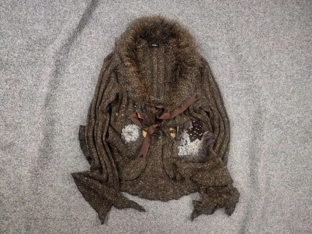 If Six Was Nine Zone Bleue vintage Y2K Brown Knit Sweater ruffle sleeves LGB Size M / US 6-8 / IT 42-44 - 1 Thumbnail