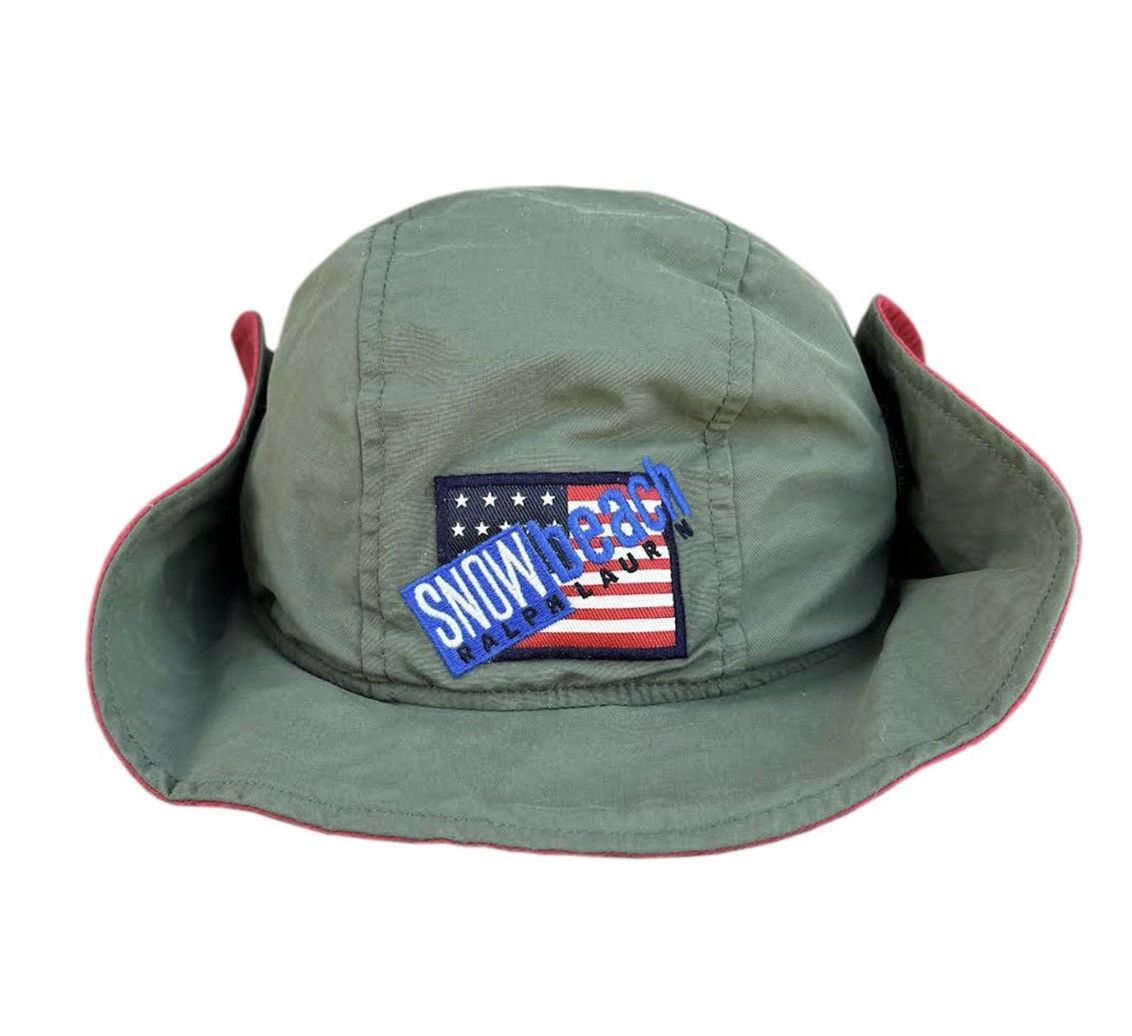 image of Polo Ralph Laurent Snow Beach Olive Bucket Hat (Size S), Men's