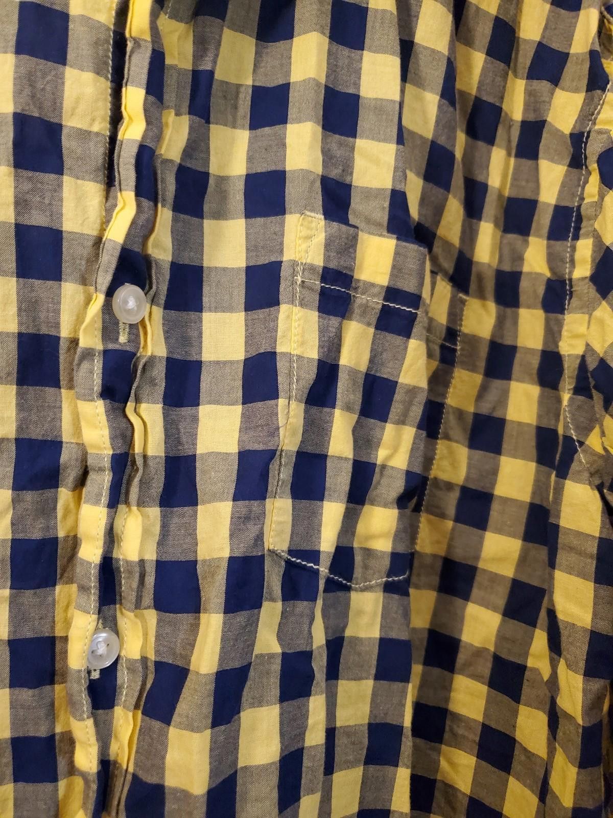 Sonoma Sonoma Men's Life+Style Navy/Yellow Check LS XL Cotton Shirt Size US XL / EU 56 / 4 - 3 Thumbnail