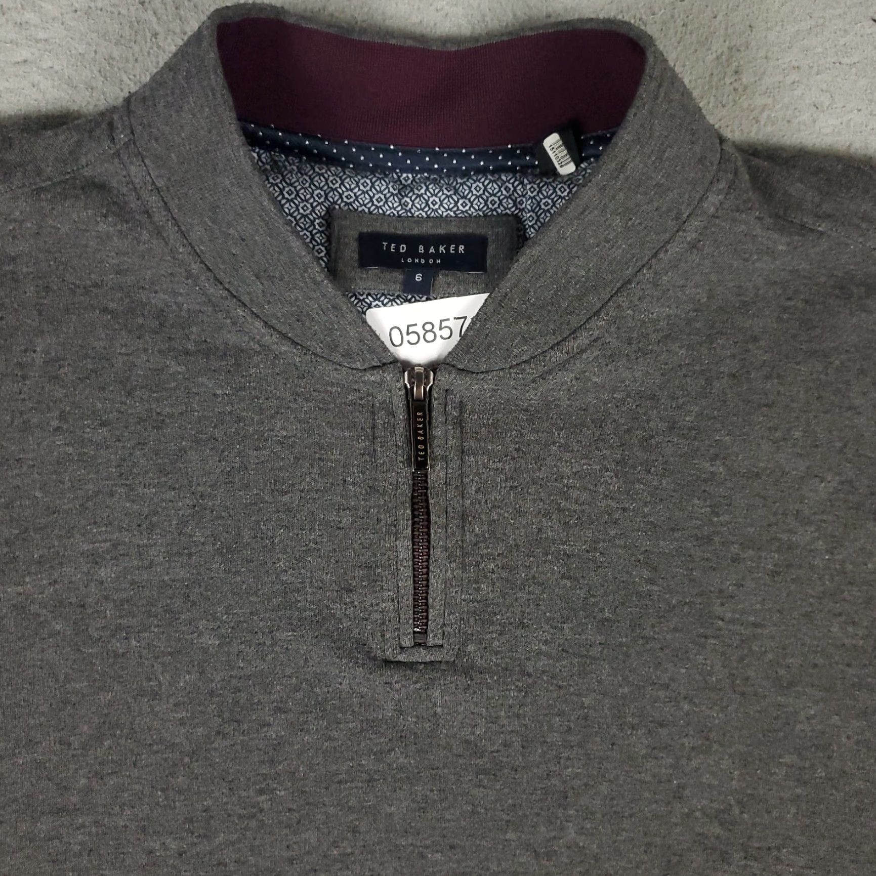 Ted Baker Ted Baker Sweater Mens Gray 1/4 Zip Pullover Long Sleeve Size 6 Size US S / EU 44-46 / 1 - 2 Thumbnail