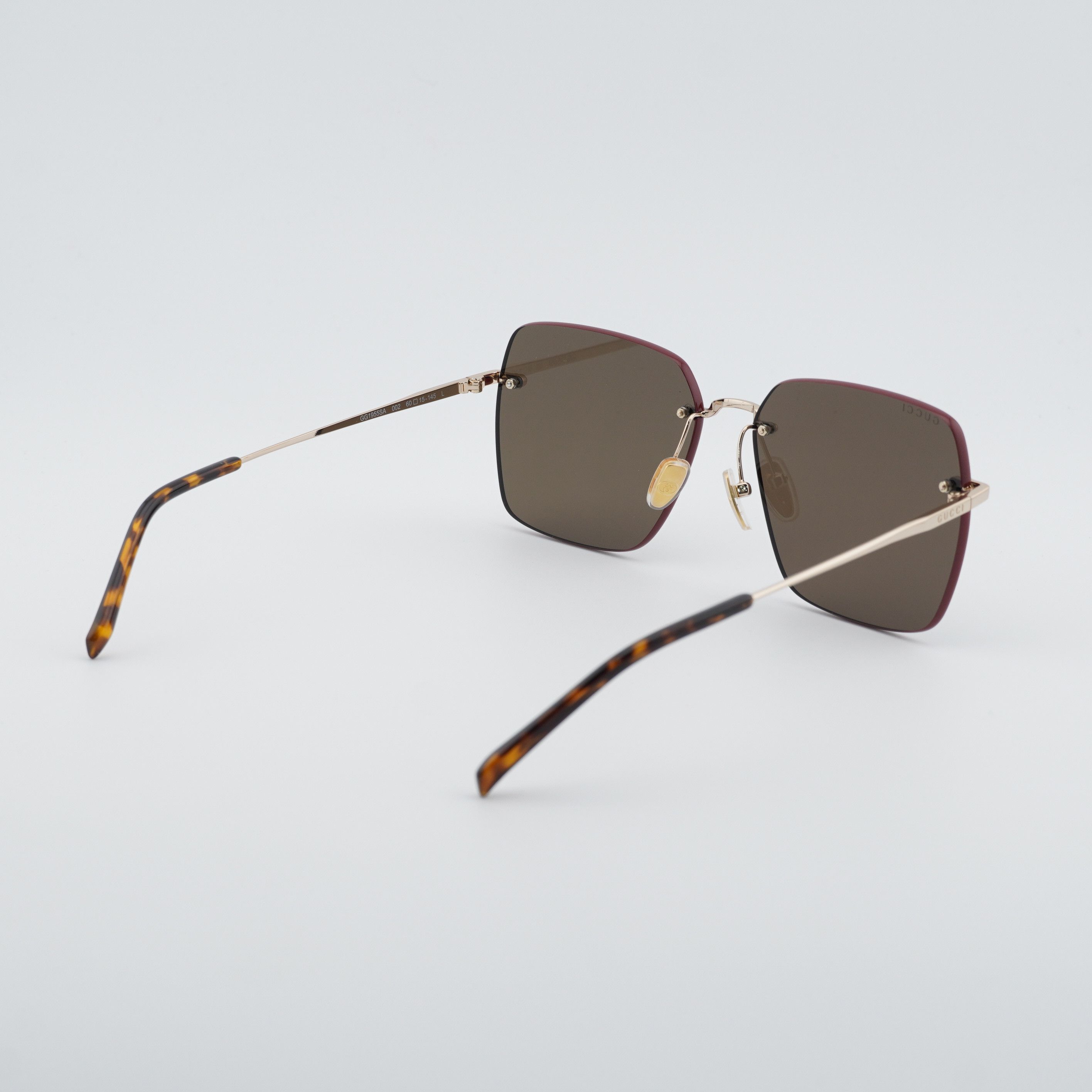 Gucci Gucci GG1955SA 002 Sunglasses Gold/Brown Square Frame Size ONE SIZE - 8 Thumbnail