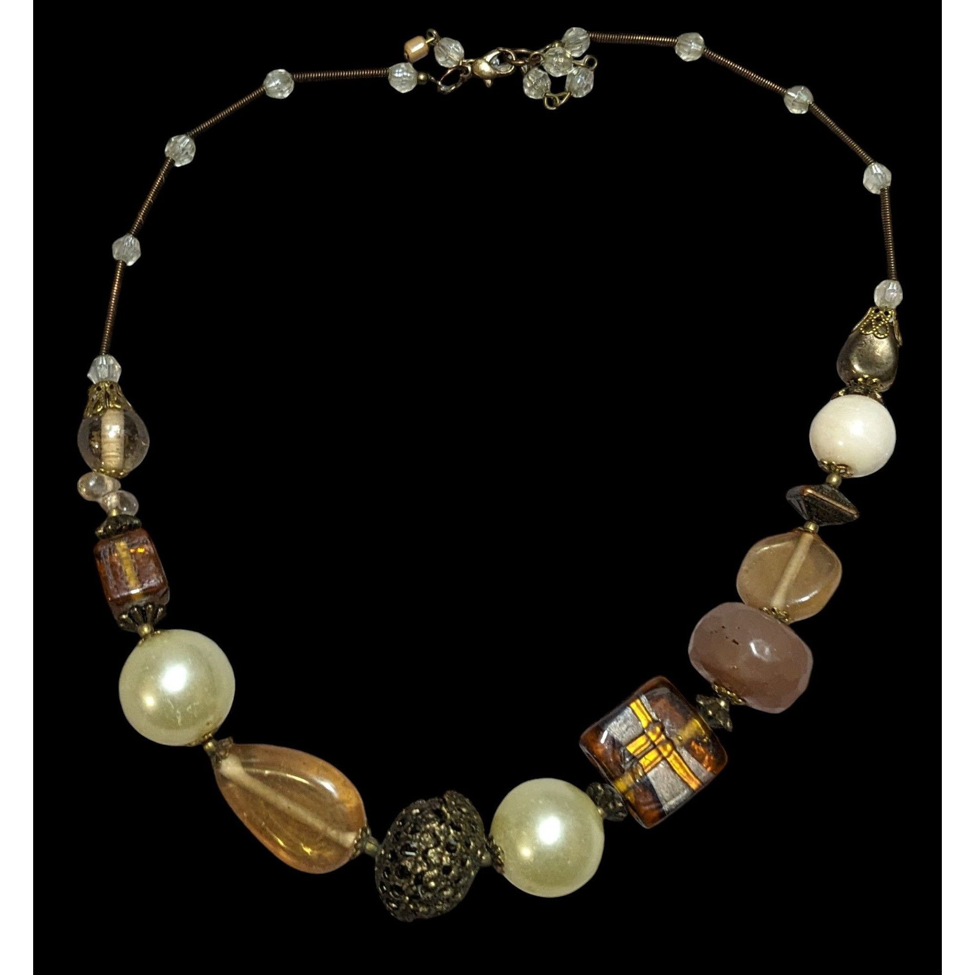 Other Vintage Mixed Medial Gold Chunky Beaded Necklace Size ONE SIZE - 4 Thumbnail