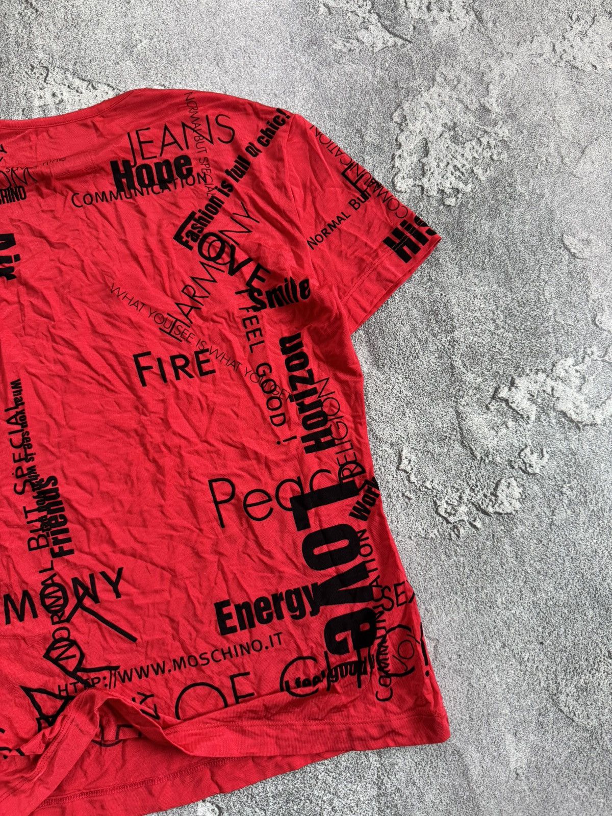 Designer × Moschino × Vintage Moschino Jeans I46/US12/GB16 all printed tee Avantgarde top Size XL / US 12-14 / IT 48-50 - 14 Thumbnail