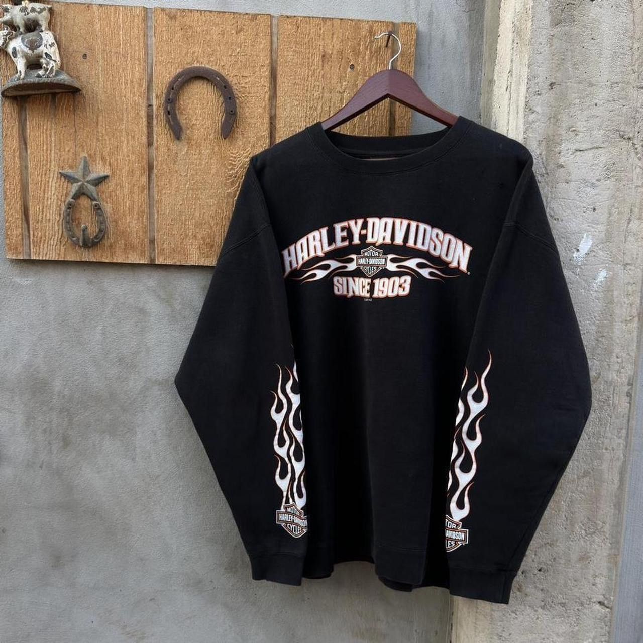 Harley Davidson Vintage 2000’s Harley Davidson Sweetwater Flames Sweatshirt Size US XXL / EU 58 / 5 - 2 Thumbnail