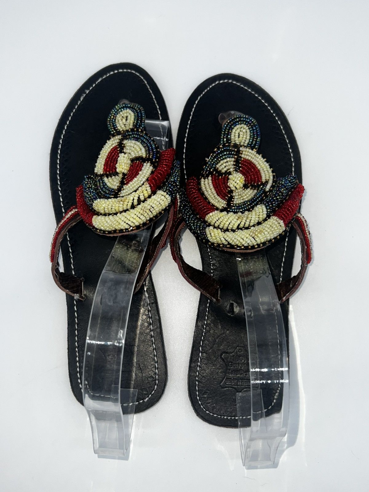 Other Handmade African Beaded, Leather Maasai Sandals Multicolor Size US 9.5 / IT 39.5 - 5 Thumbnail