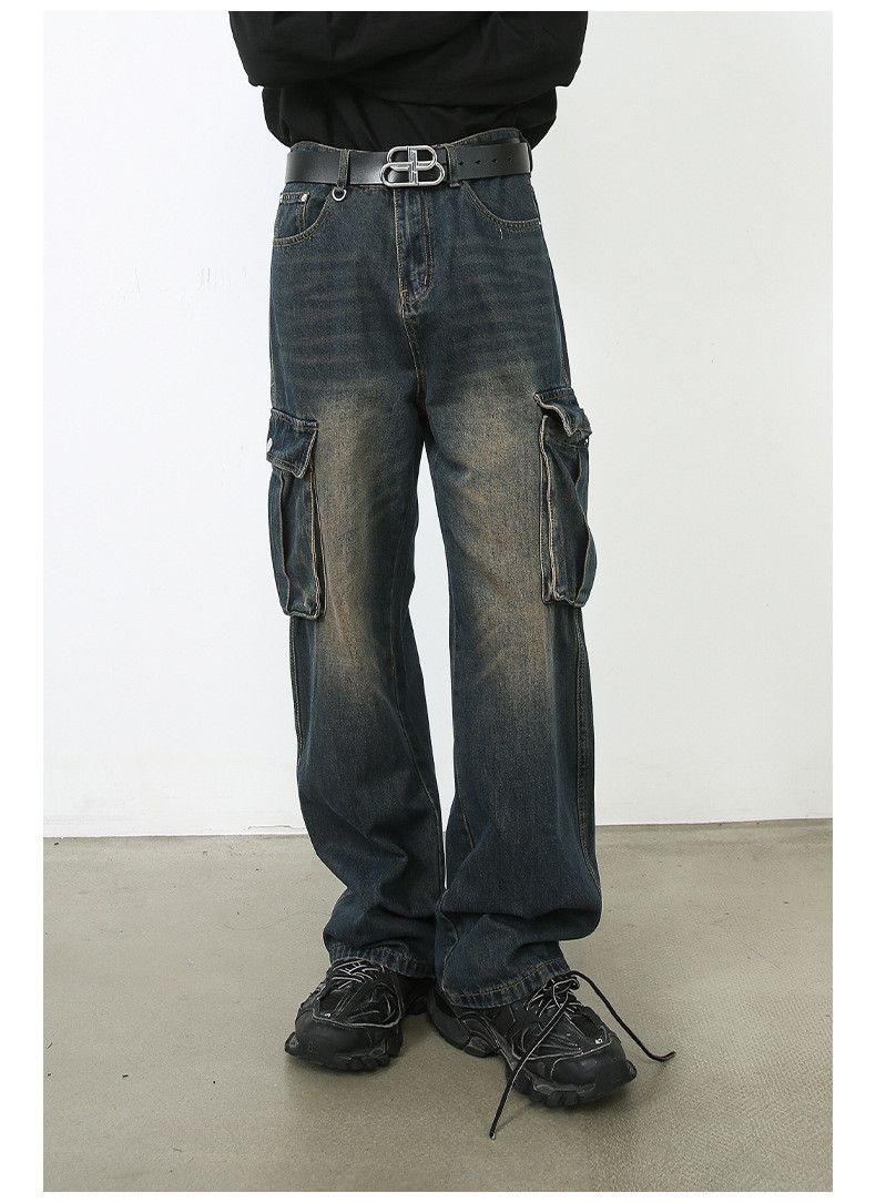 Japanese Brand × Jean Vintage Washed Loose Straight Cargo Jeans Size US 32 / EU 48 - 3 Thumbnail