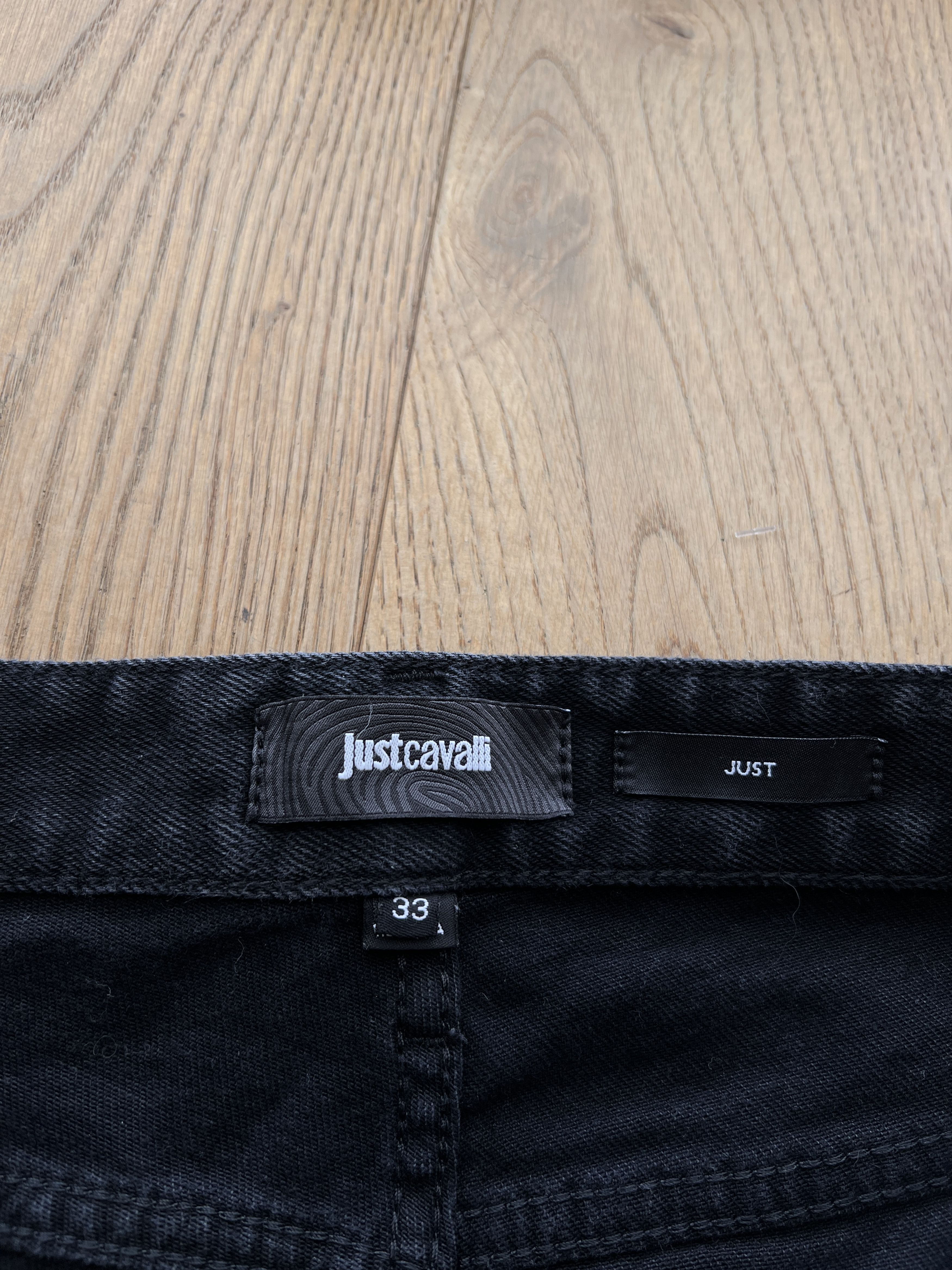 Just Cavalli Just Cavalli embroidery snake black denim jeans stretch rare Size US 33 - 21 Thumbnail