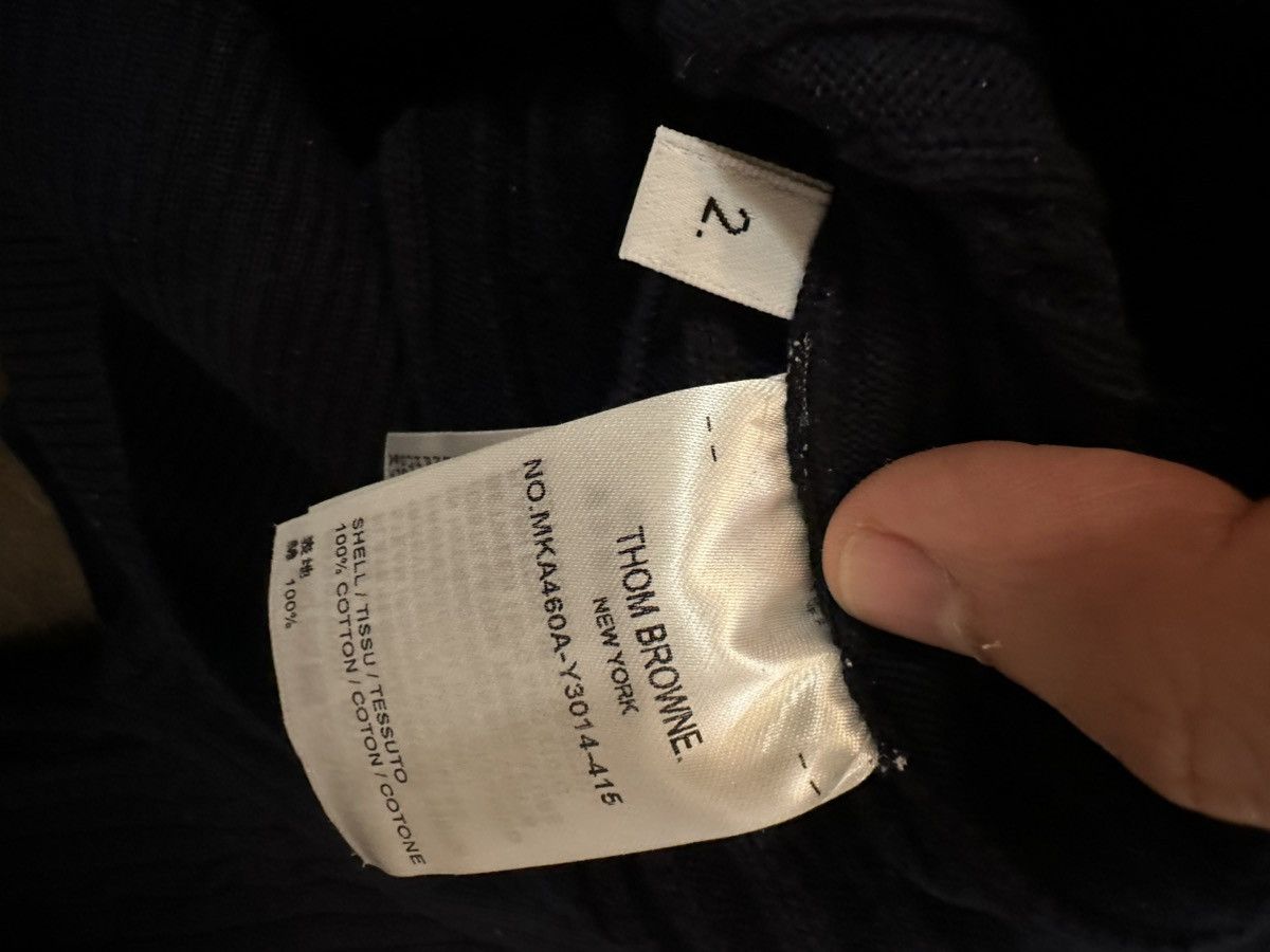 Thom Browne NAVY BABY CABLE RIB COTTON 4-BAR CREWNECK Size US S / EU 44-46 / 1 - 12 Thumbnail