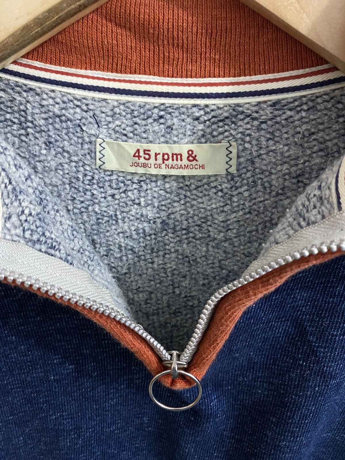 45rpm Joubu De Nagamochi 45RPM Half Zip TwoTone Sweater Size US L / EU 52-54 / 3 - 12 Thumbnail