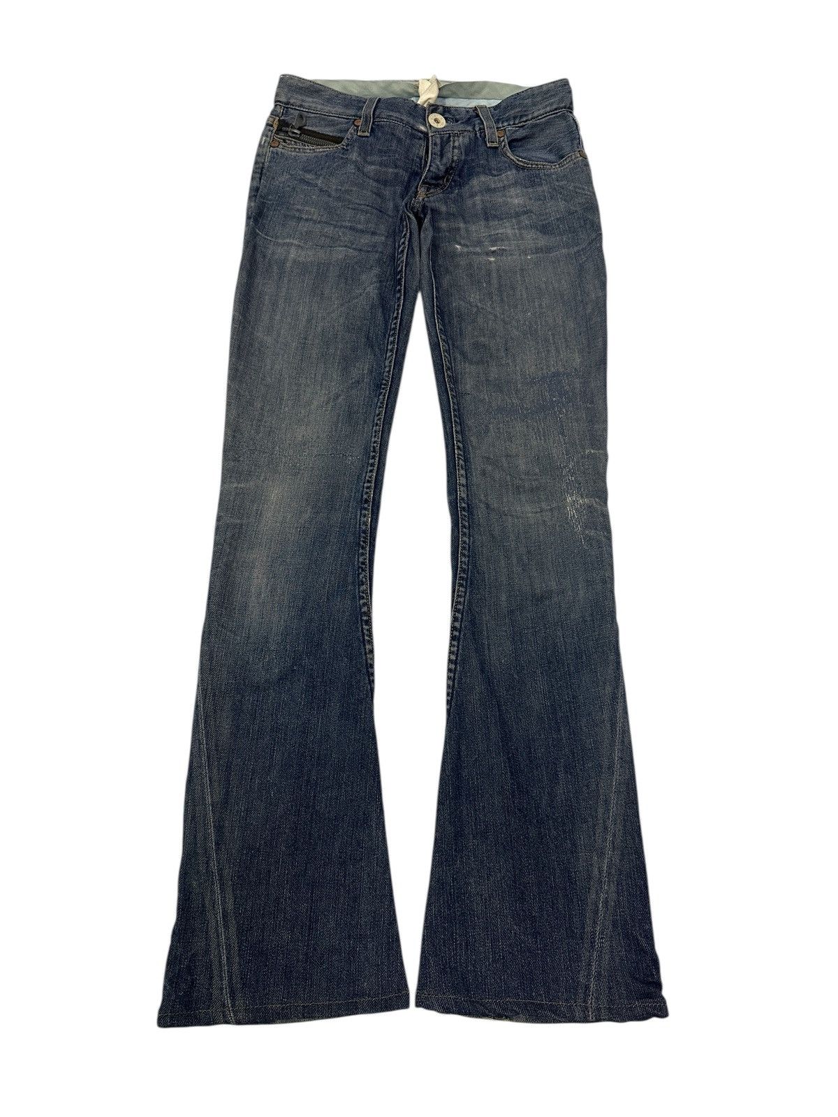 Ever × Japanese Brand × Vintage Vintage EVER Distressed Flare Jeans Slim Fits Size US 27 - 2 Thumbnail