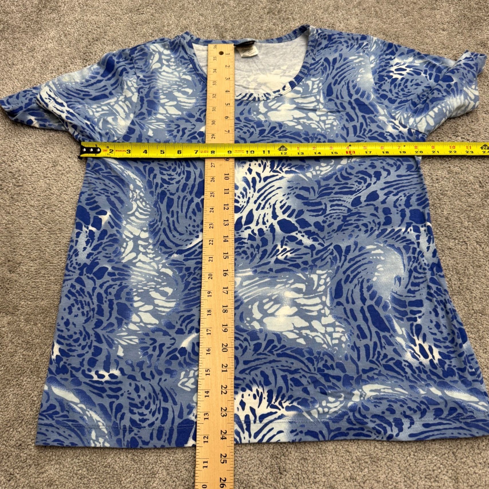 Vintage Salon Studio T-Shirt Womens Blue Animal Print Crew Neck Short Sleeve Regular Fit L Size L / US 10 / IT 46 - 7 Thumbnail