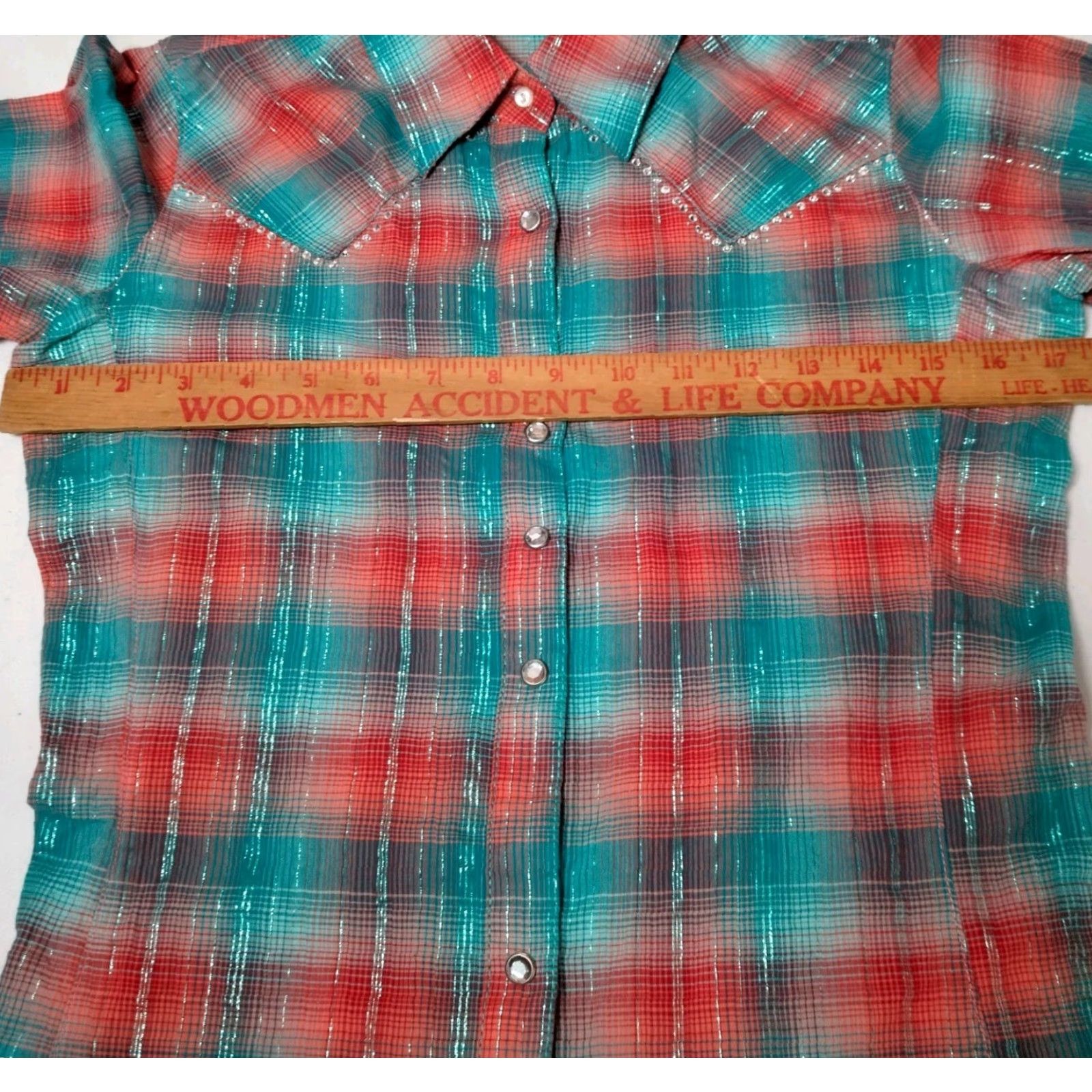 Wrangler VINTAGE Wrangler Women's Western Shirt XS Long Sleeve Plaid Rhinestone Snap Cowgirl Rodeo Rodeo Western Style Size XS / US 0-2 / IT 36-38 - 4 Thumbnail