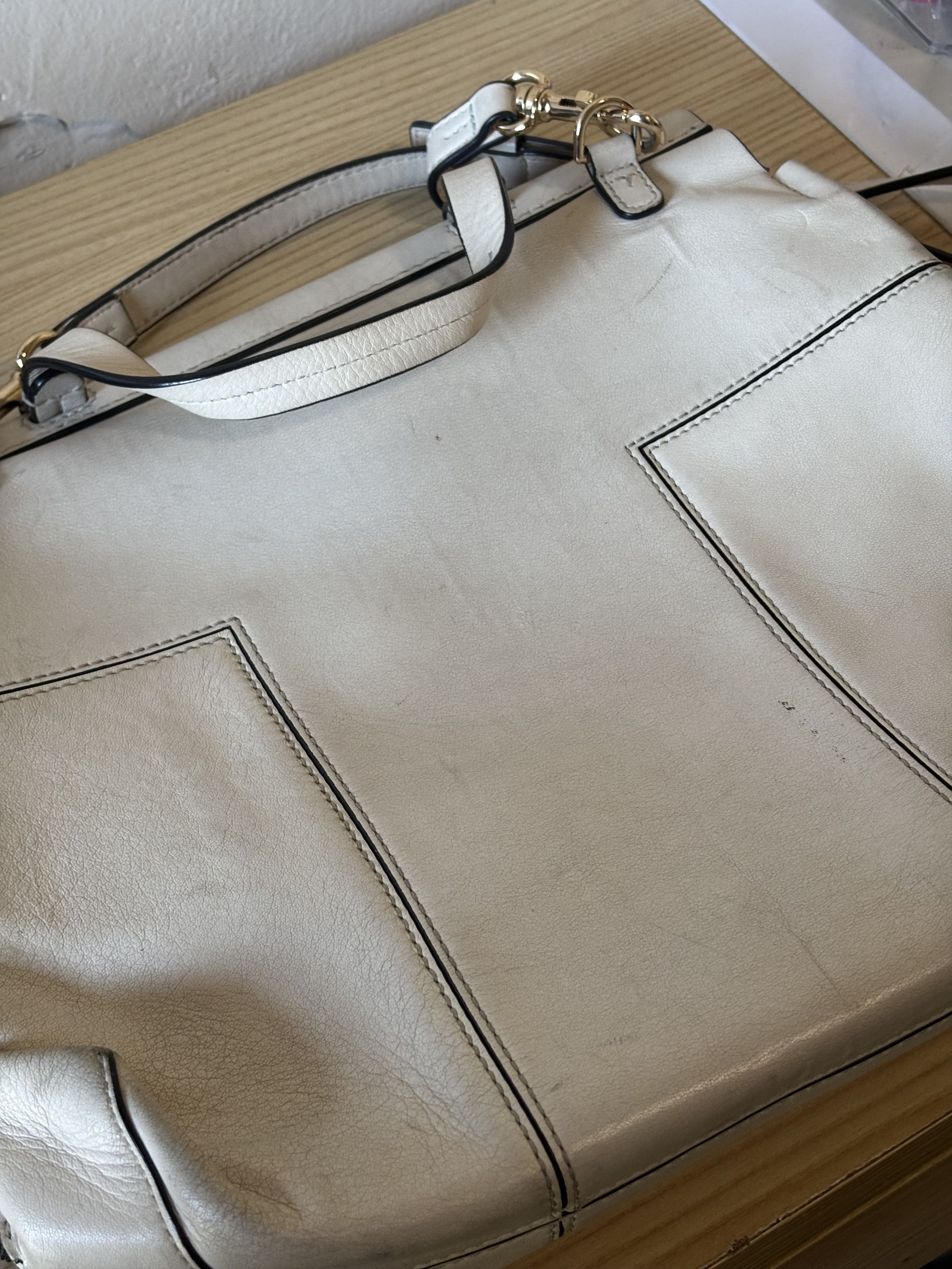 Tory Burch Tory Burch Block-T leather satchel in IVORY Size ONE SIZE - 4 Thumbnail