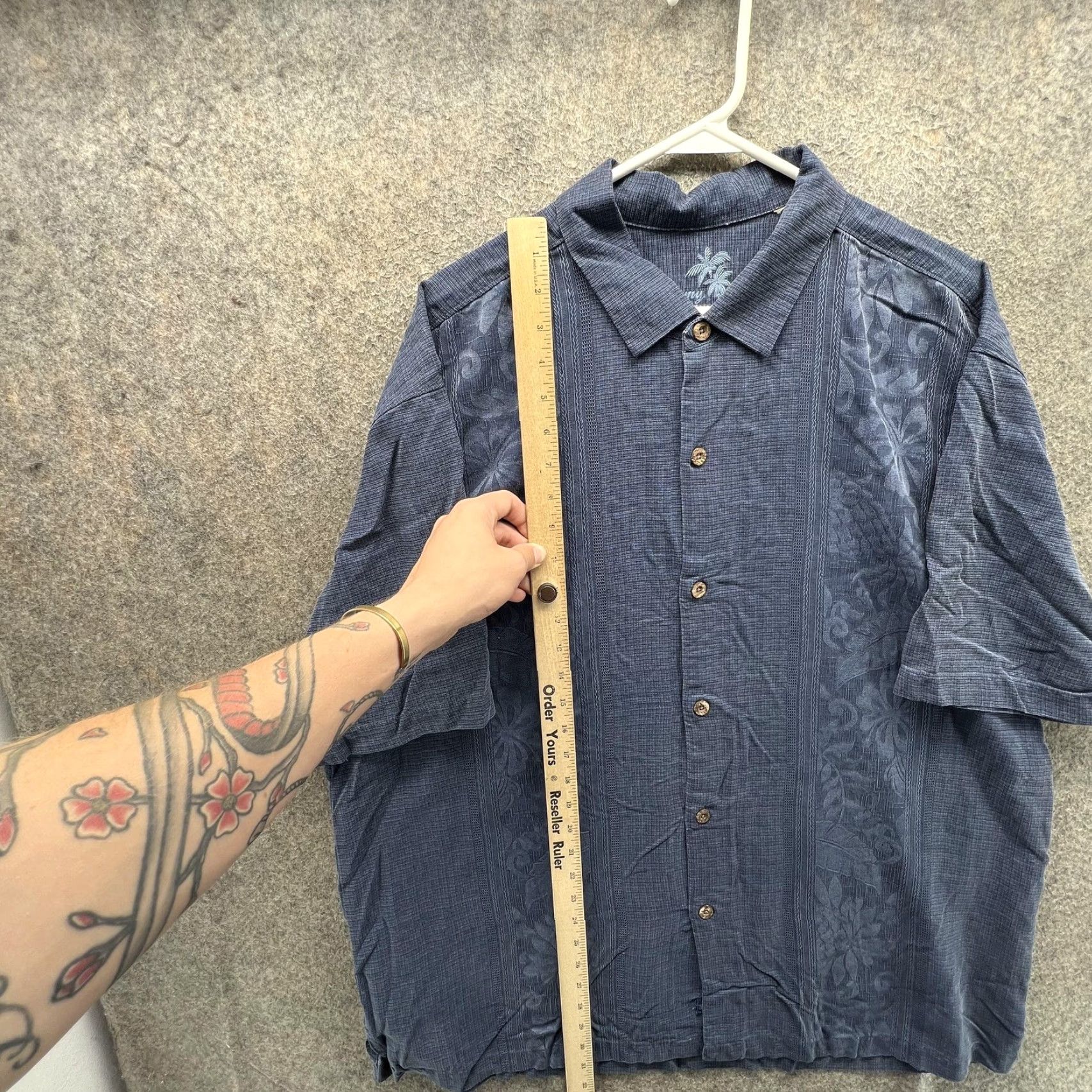 Tommy Bahama Tommy Bahama Shirt Mens 2XL Blue Floral Silk Hawaiian Short Sleeve Button Front Size US XXL / EU 58 / 5 - 6 Thumbnail
