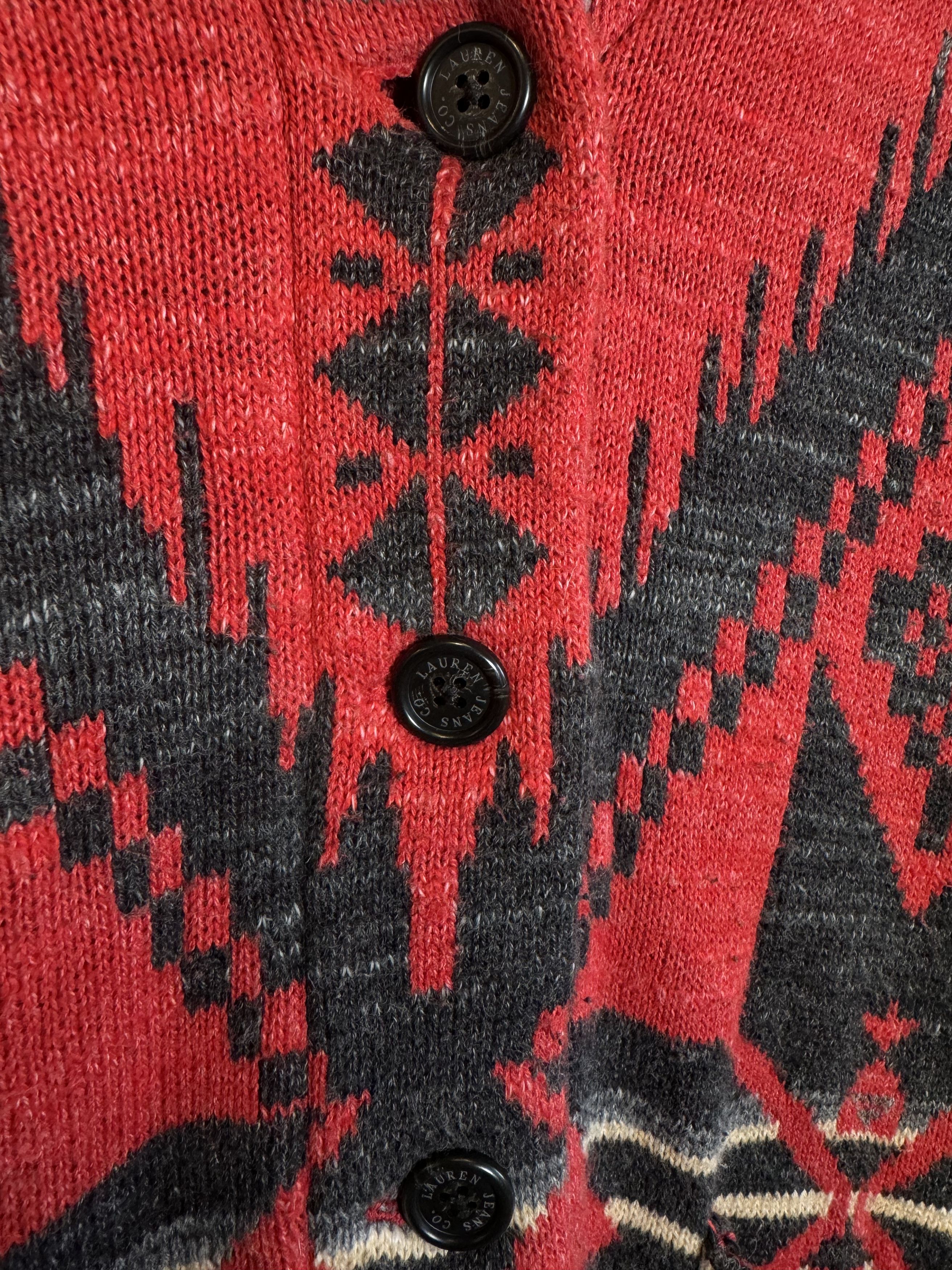 Lauren Ralph Lauren × Ralph Lauren 90/00s Lauren Ralph Lauren Aztec Southwest Cardigan Size L Size L / US 10 / IT 46 - 4 Thumbnail