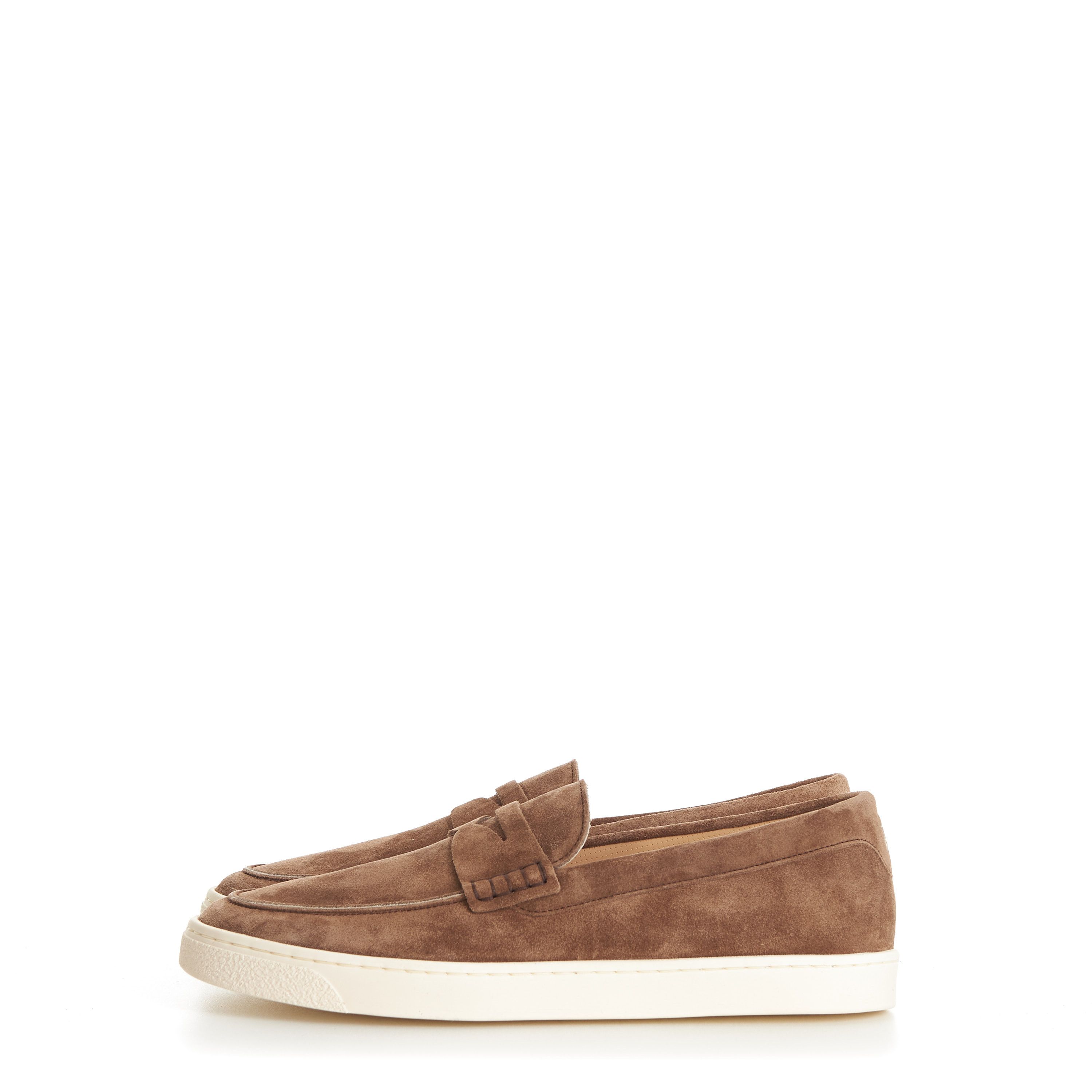 Brunello Cucinelli Chestnut Brown Suede Loafer Sneakers - Natural Rubber Sole Size US 7 / EU 40 - 5 Thumbnail