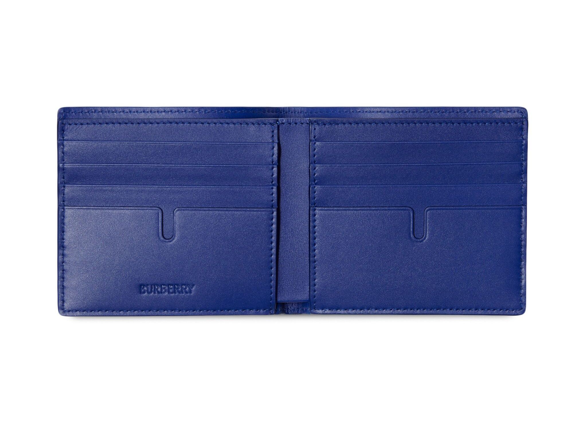 Burberry BURBERRY blue equestrian knight logo bifold leather wallet Size ONE SIZE - 3 Thumbnail