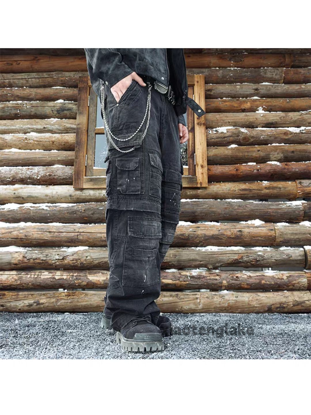 Vintage Custom washed faded loose baggy skate hiphop cargo jeans Size US 38 / EU 54 - 7 Thumbnail