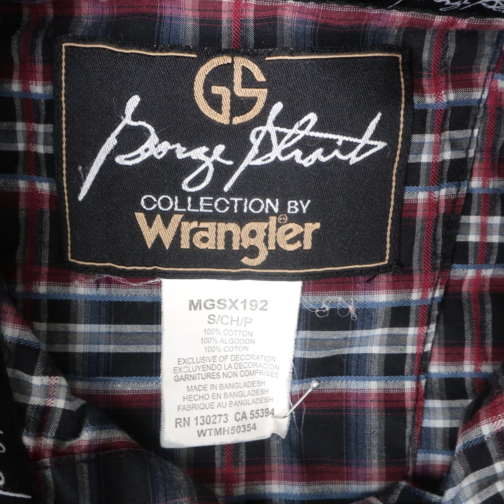 Wrangler George Strait Western Shirt Men S Black Maroon Plaid Cowboy Ranchwear Size US S / EU 44-46 / 1 - 4 Thumbnail