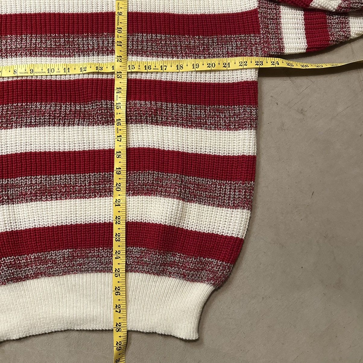 St. Johns Bay Vintage 90s Red & White Striped St. Johns Bay Knit Sweater Size US XL / EU 56 / 4 - 5 Thumbnail