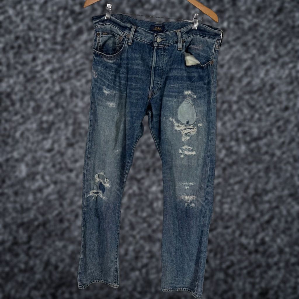 Polo Ralph Lauren Polo Ralph Lauren Mens Distressed Varick Slim Straight Jeans 34x32 Patchwork Size US S / EU 44-46 / 1 - 1 Thumbnail
