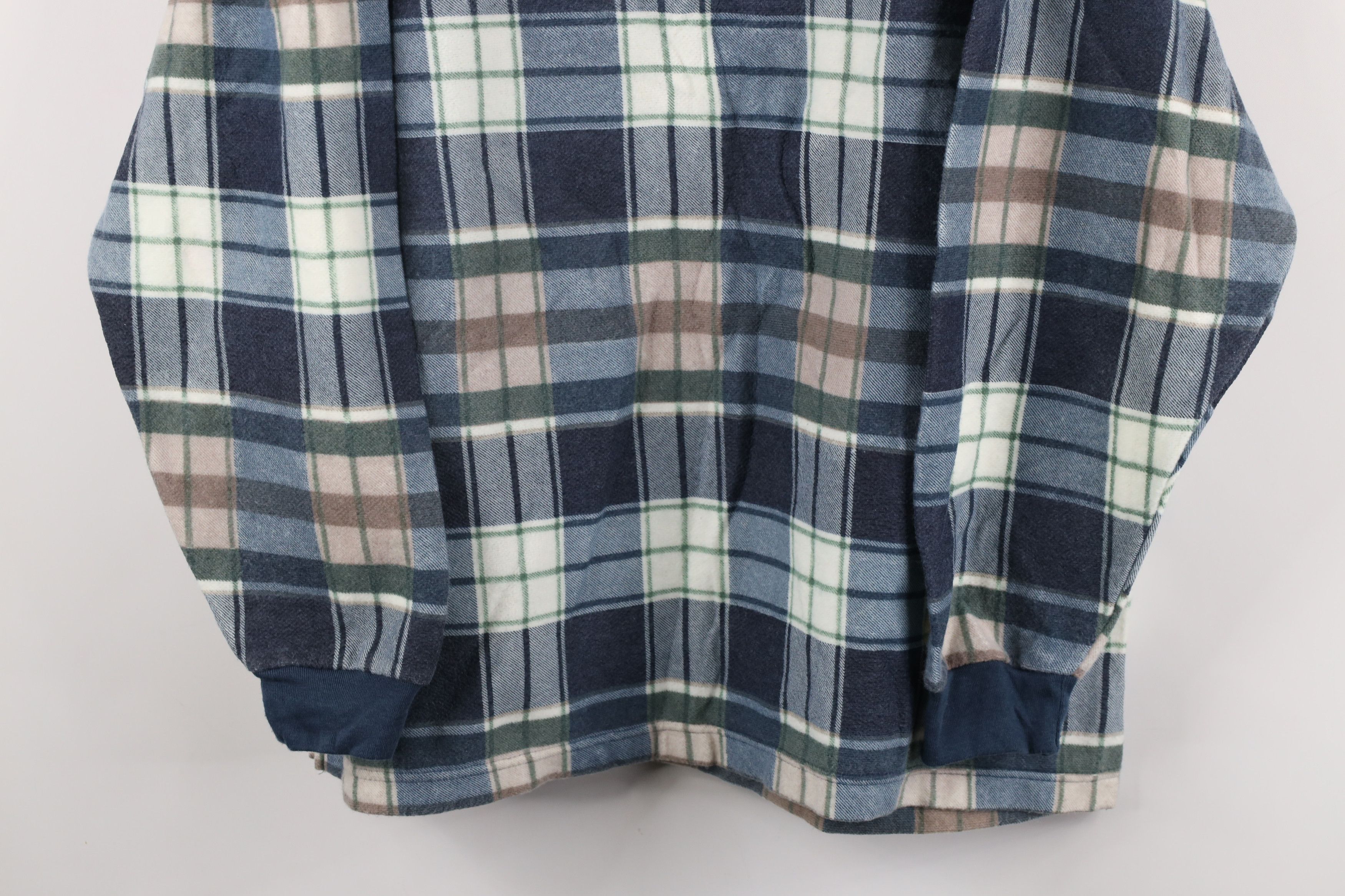Vintage Vintage 90s Streetwear Fleece Plaid Mock Neck Sweater Size 3XL / US 20-22 - 3 Thumbnail
