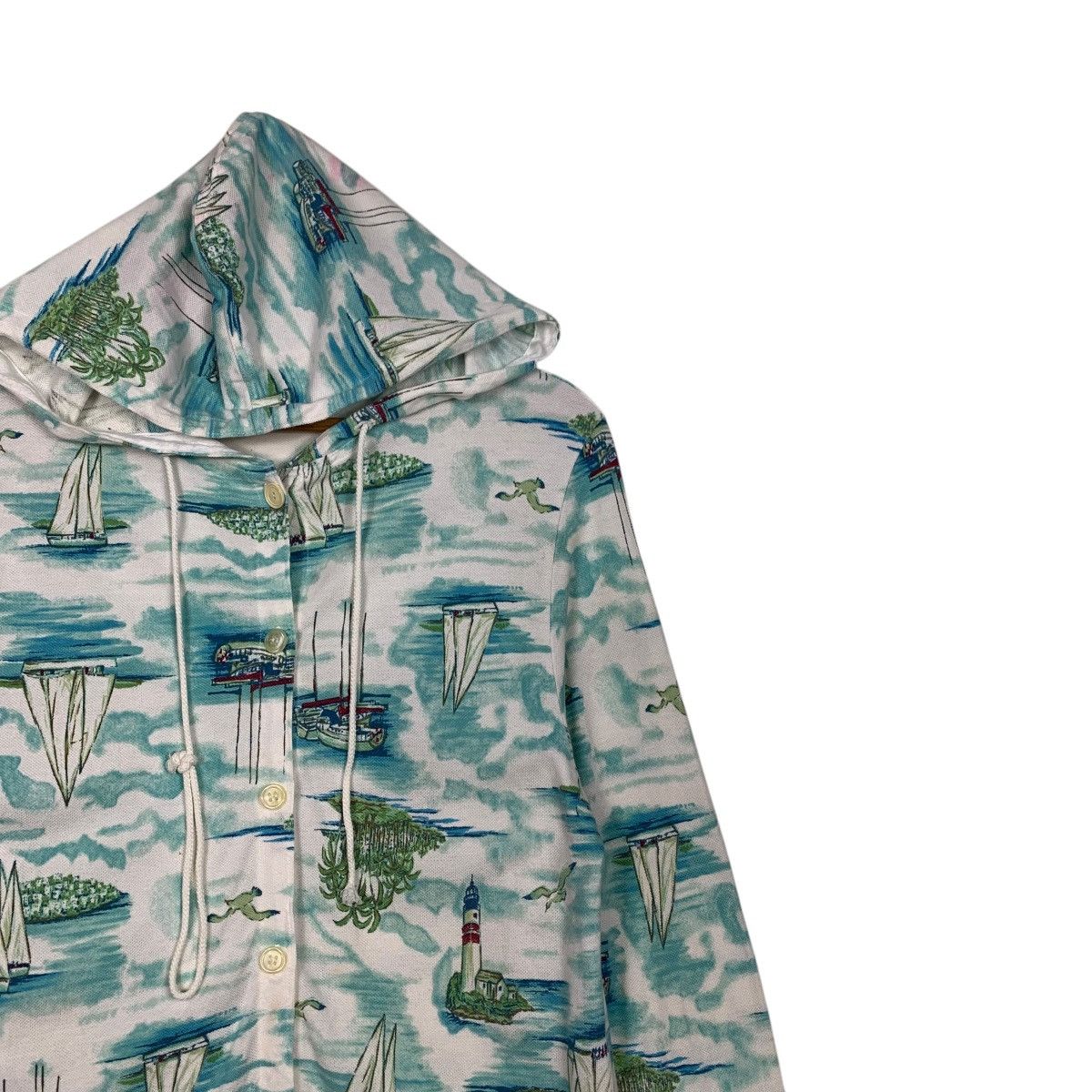 Michel Klein AVIGNON VILLA Michel Klein Graphics Button Hoodie #2667-C119 Size M / US 6-8 / IT 42-44 - 5 Thumbnail